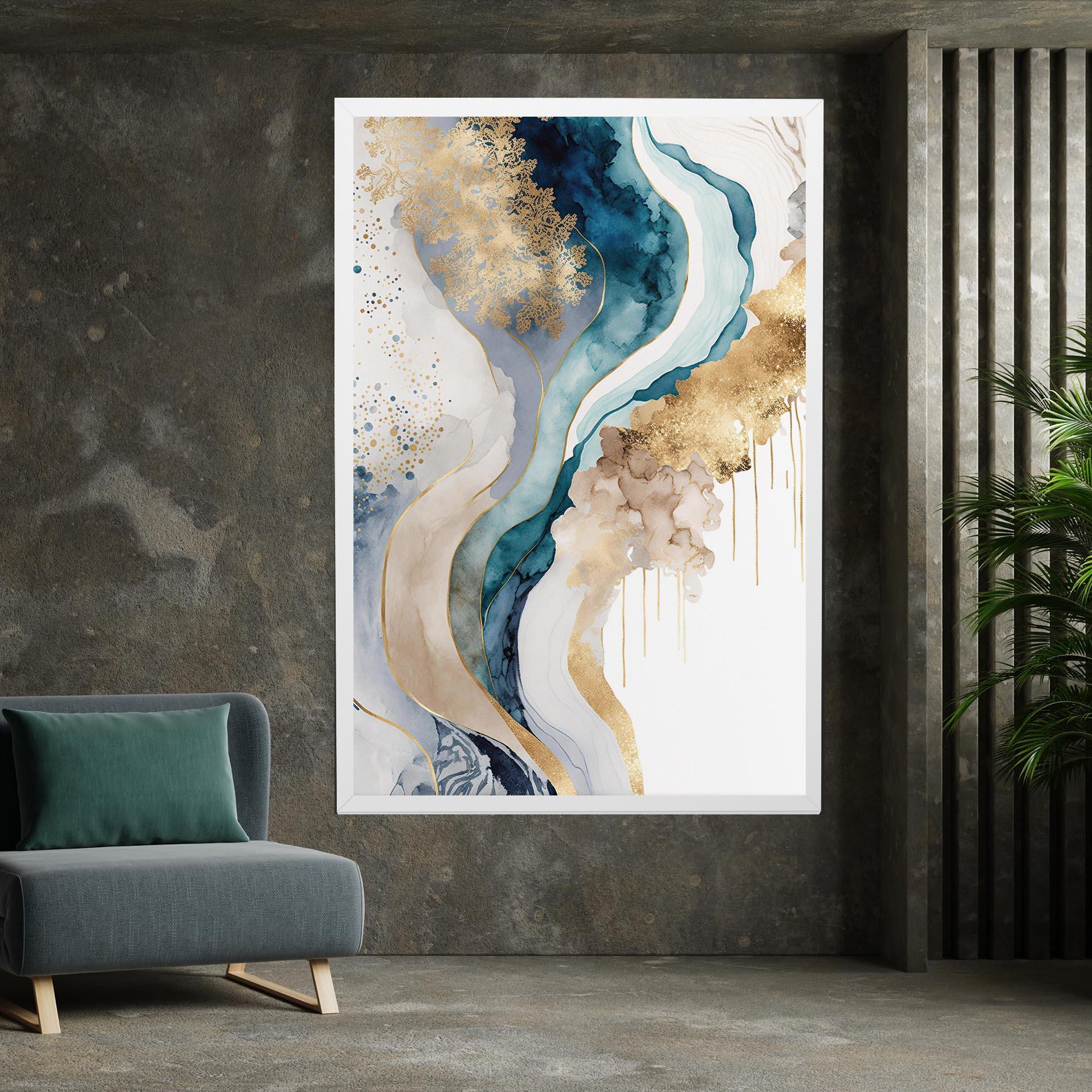 Tablou Canvas Light Blue Waves mockup 7