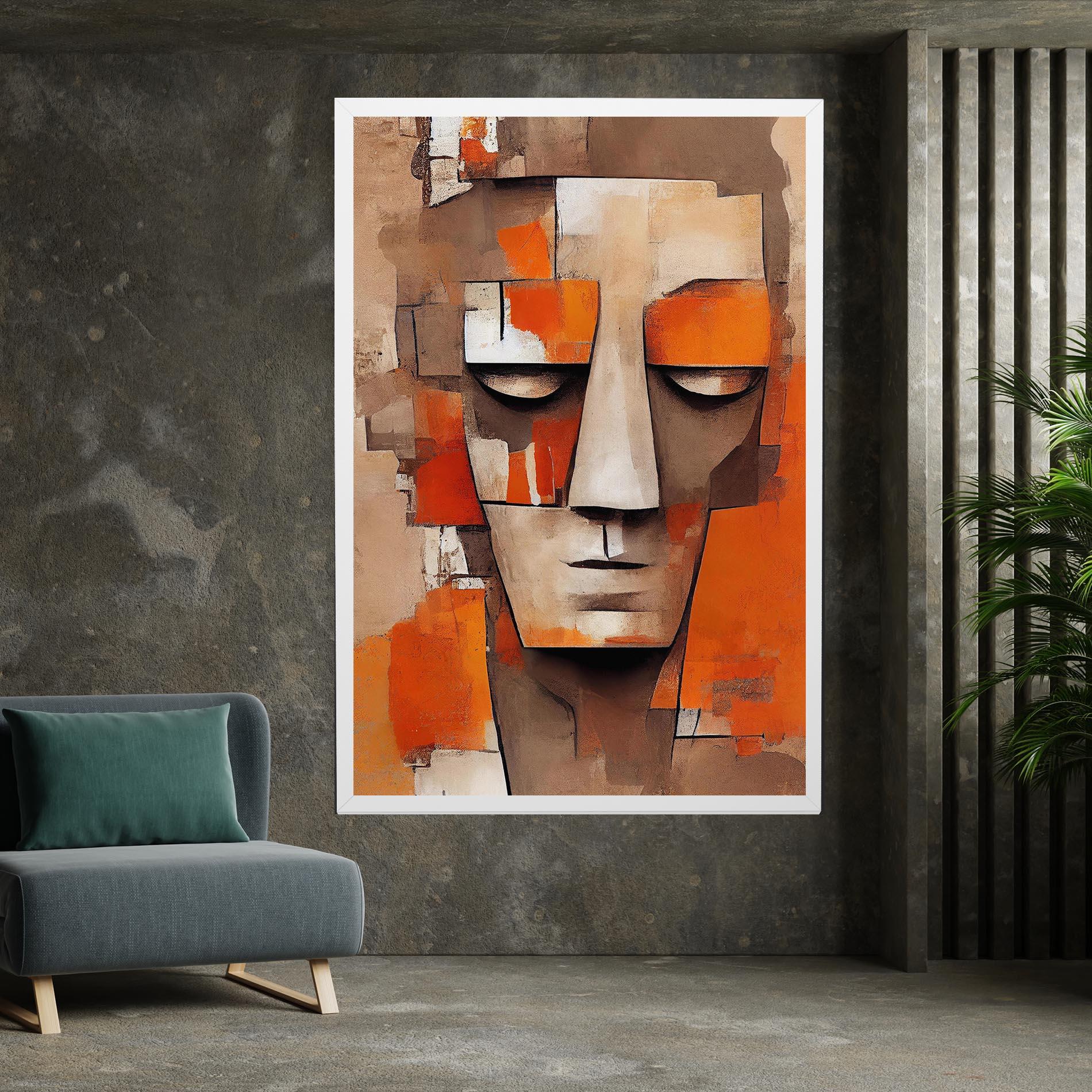 Tablou Canvas Orange Male Face mockup 7