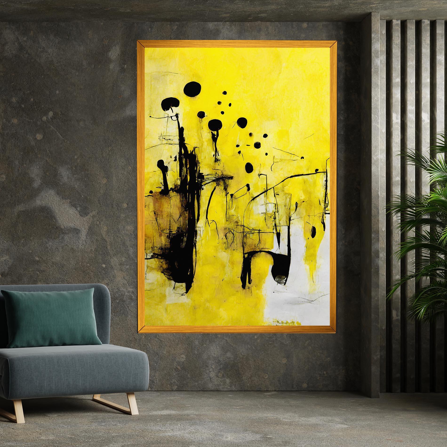 Tablou Canvas Abstract Black Yellow mockup 7