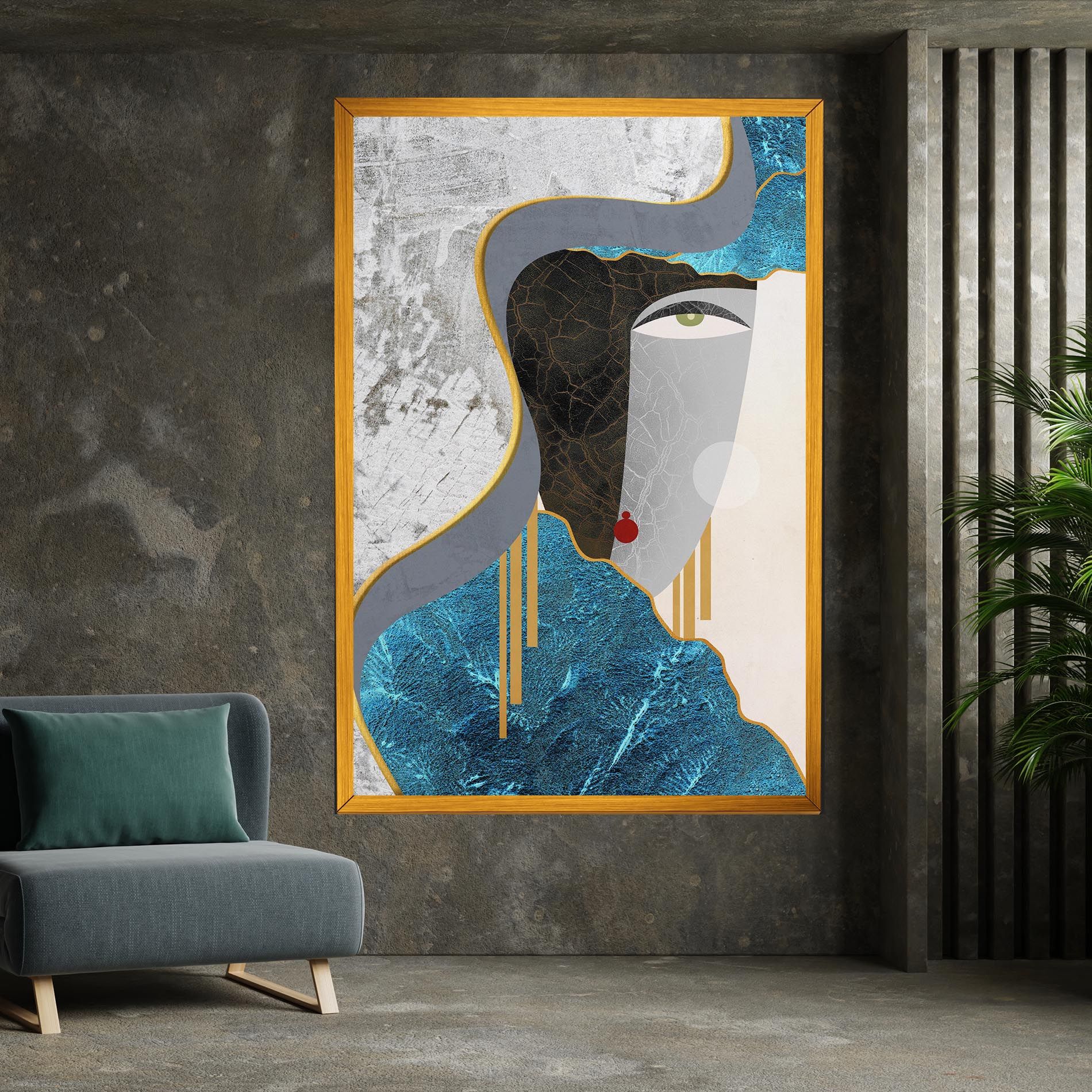 Abstract Blue Face mockup 7