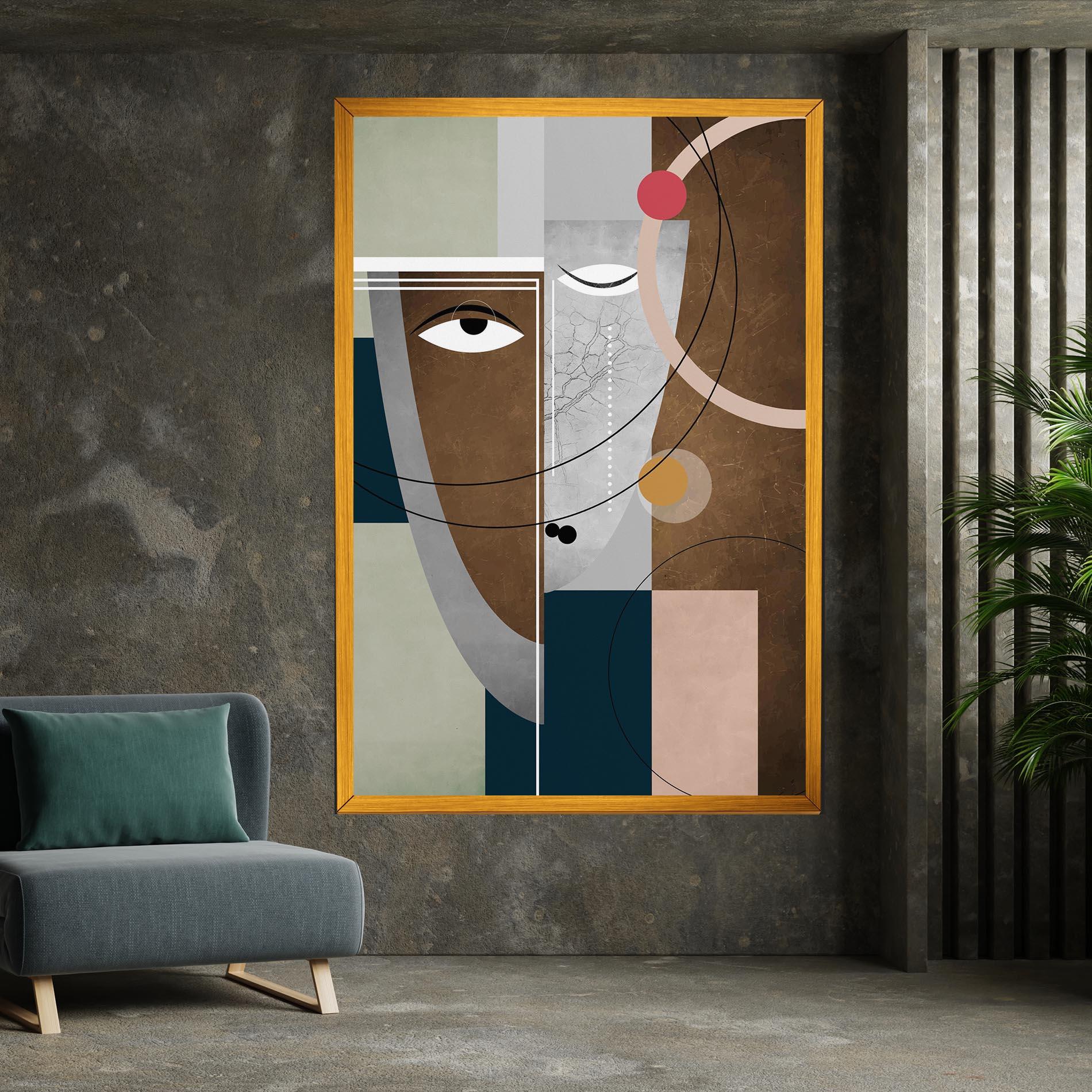 Tablou Canvas Abstract Brown Face mockup 7