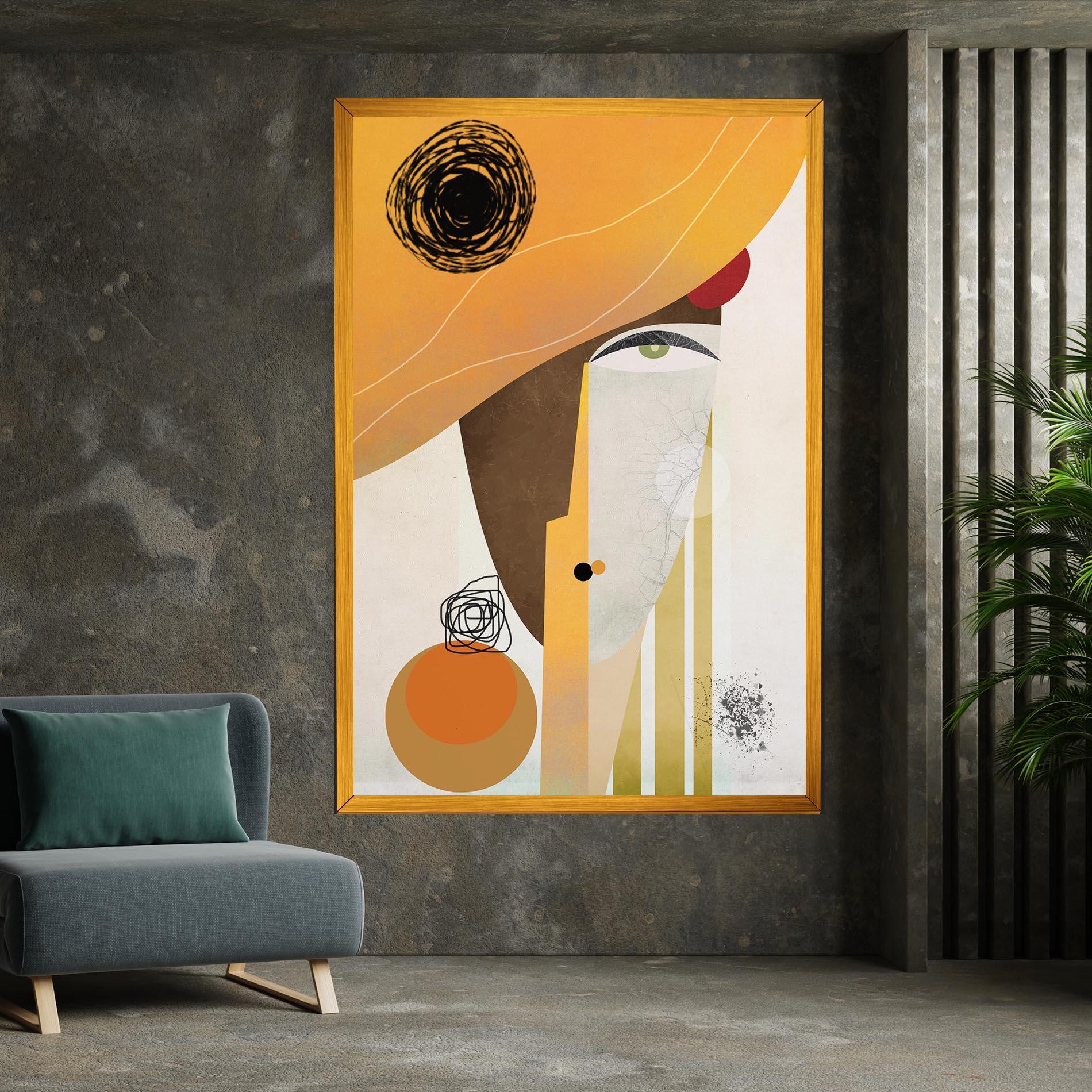 Tablou Canvas Abstract Orange Face mockup 7