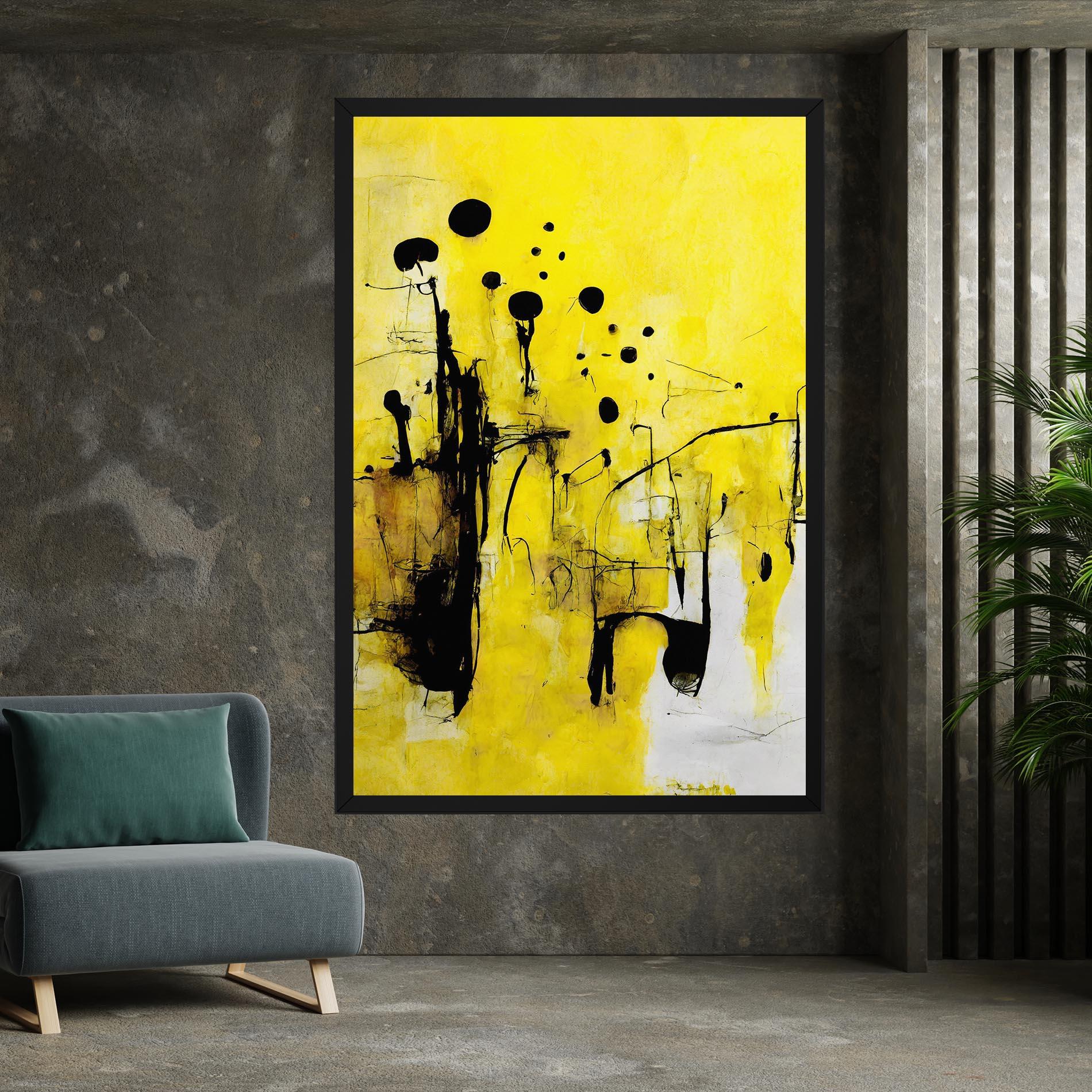 Tablou Canvas Abstract Black Yellow mockup 7