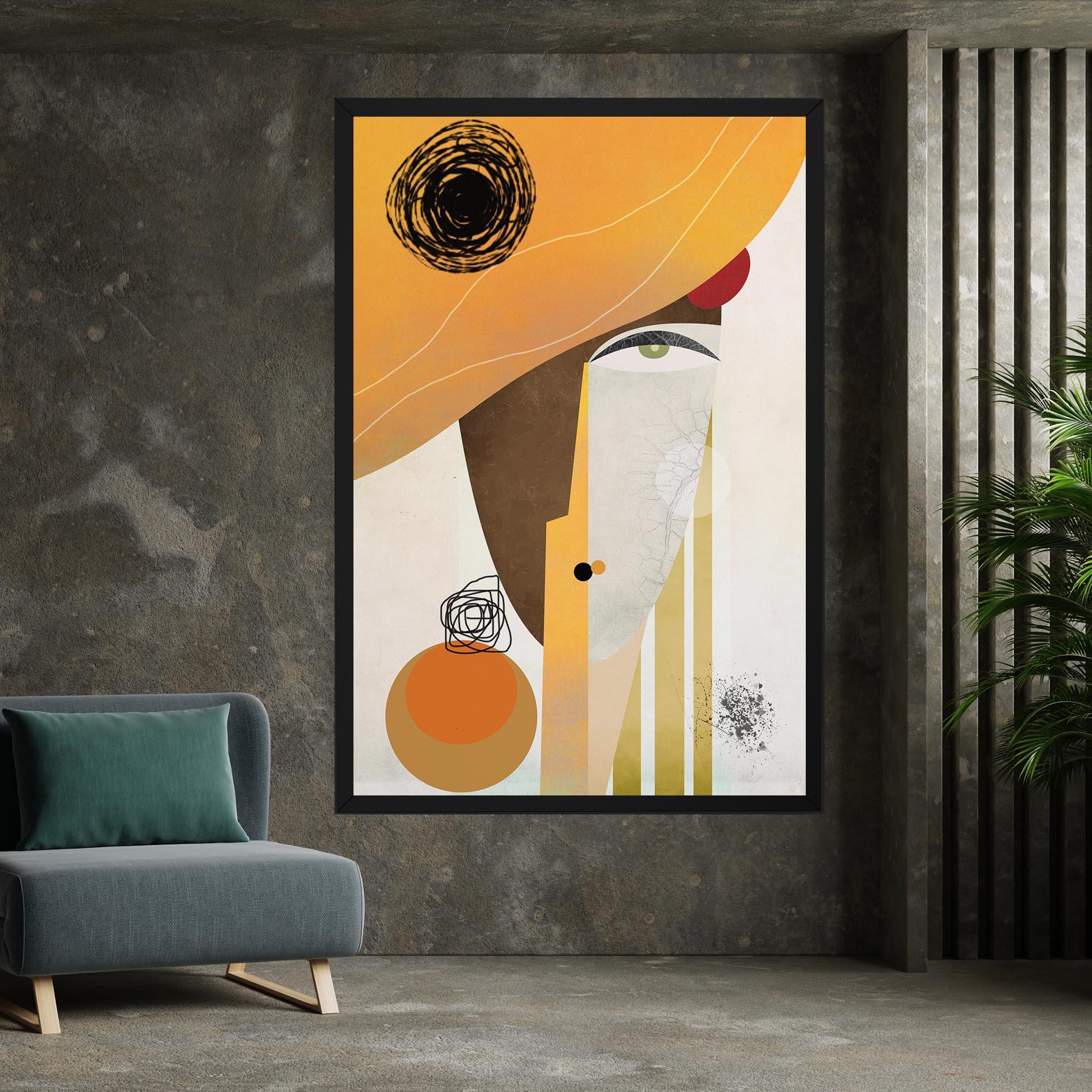 Tablou Canvas Abstract Orange Face mockup 7