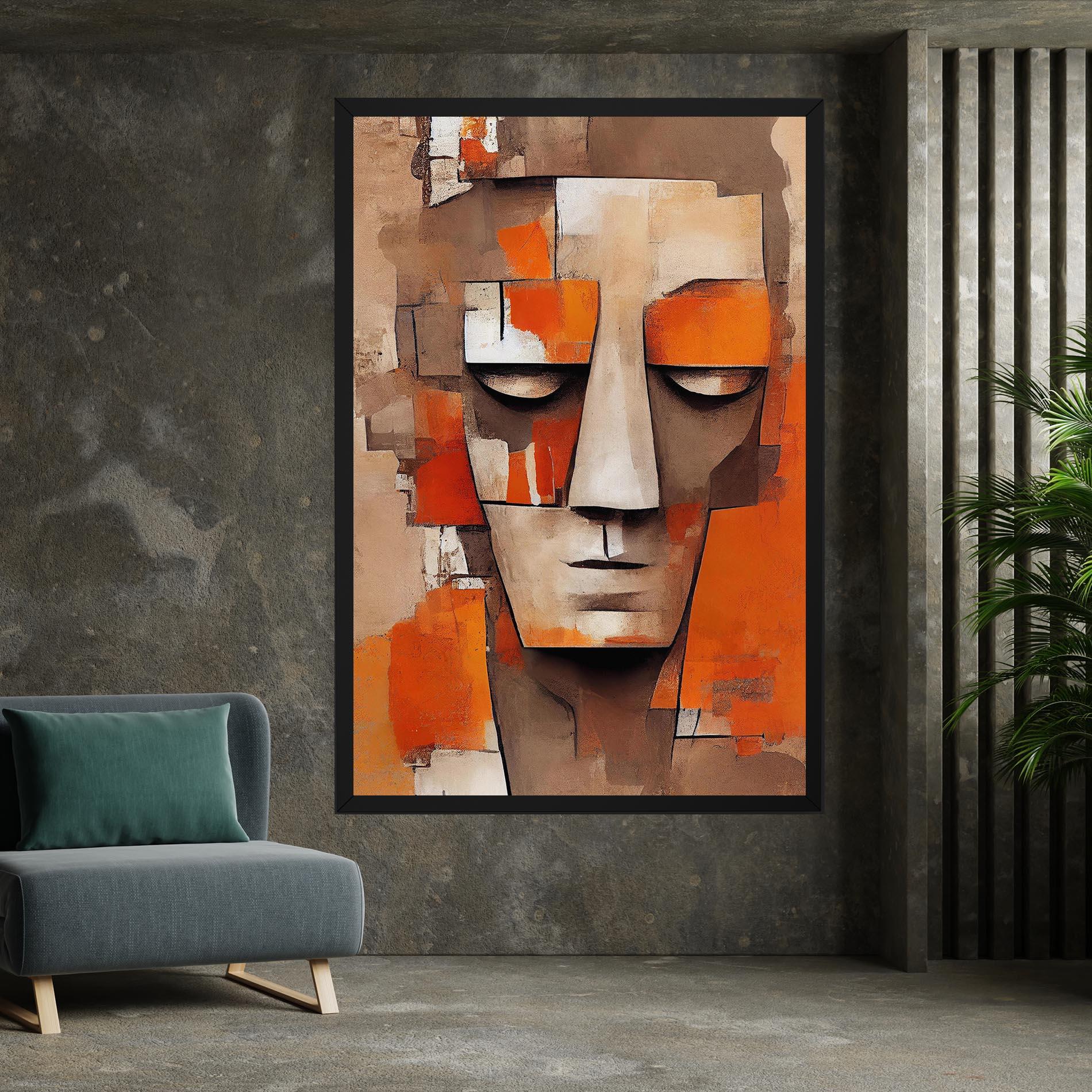 Tablou Canvas Orange Male Face mockup 7