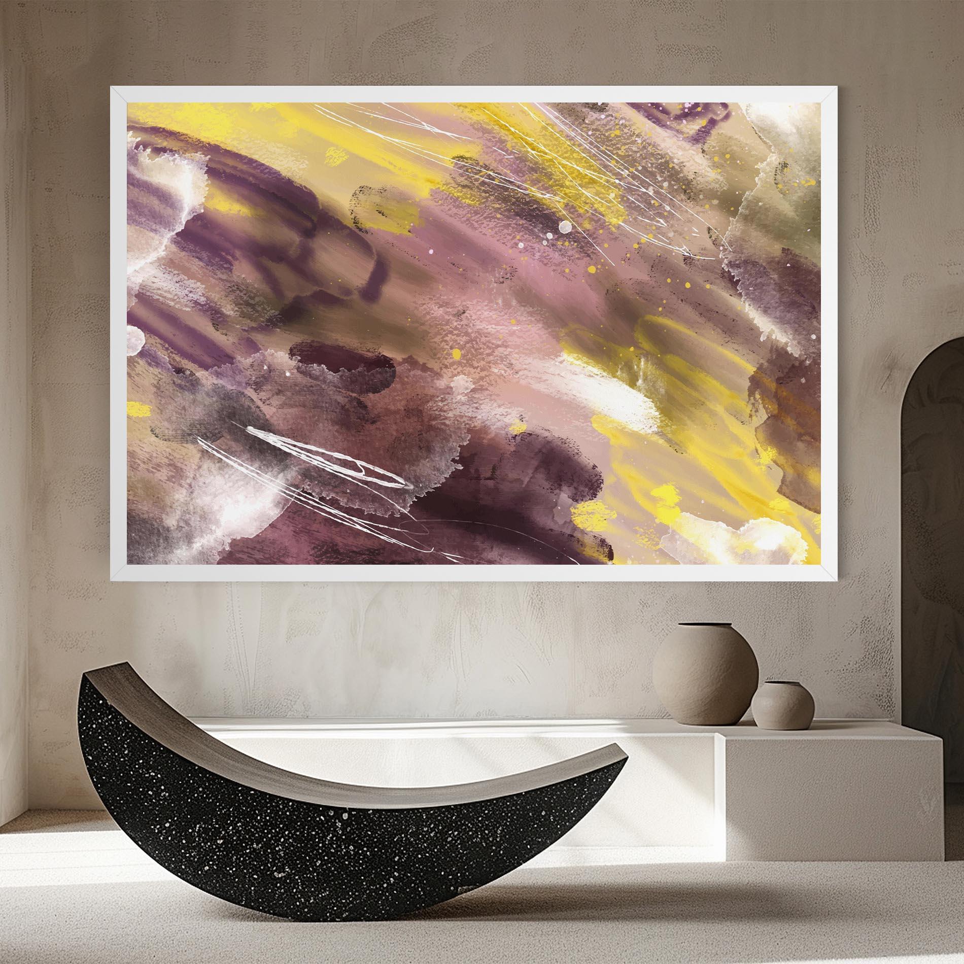 Tablou Canvas Abstract Purple Yellow Art mockup 8