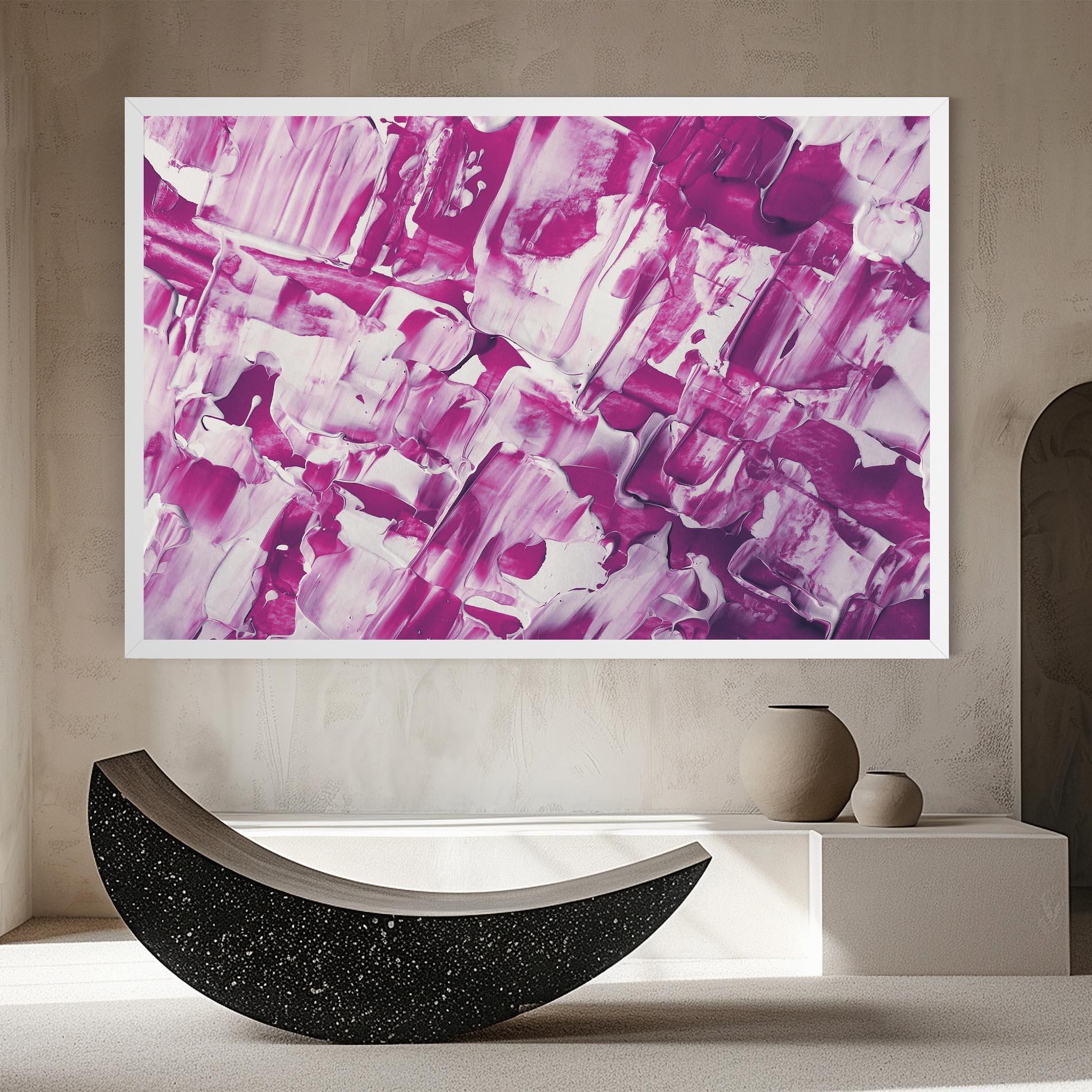 Tablou Canvas Abstract White And Pink mockup 8