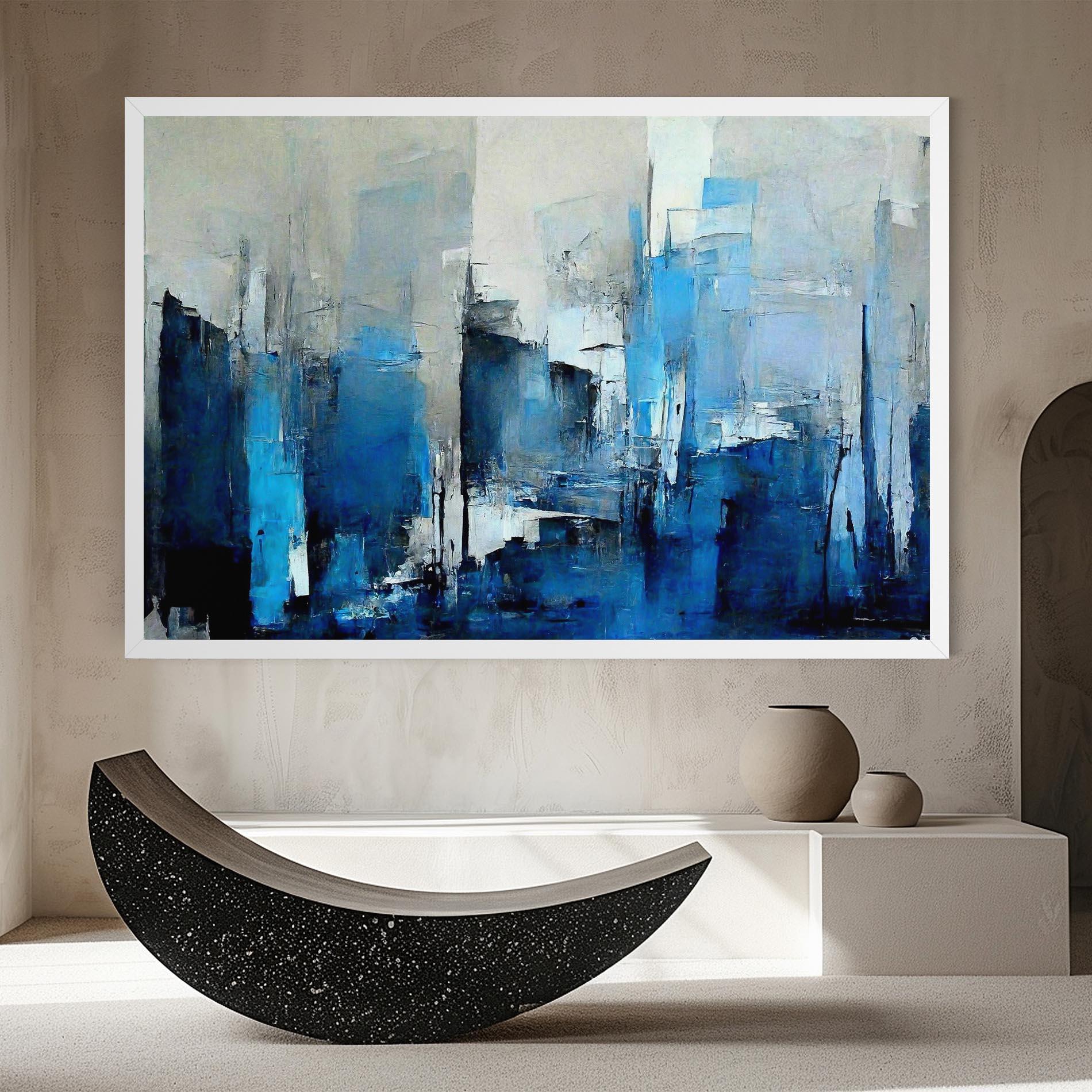 Tablou Canvas Blue Gray Color mockup 8