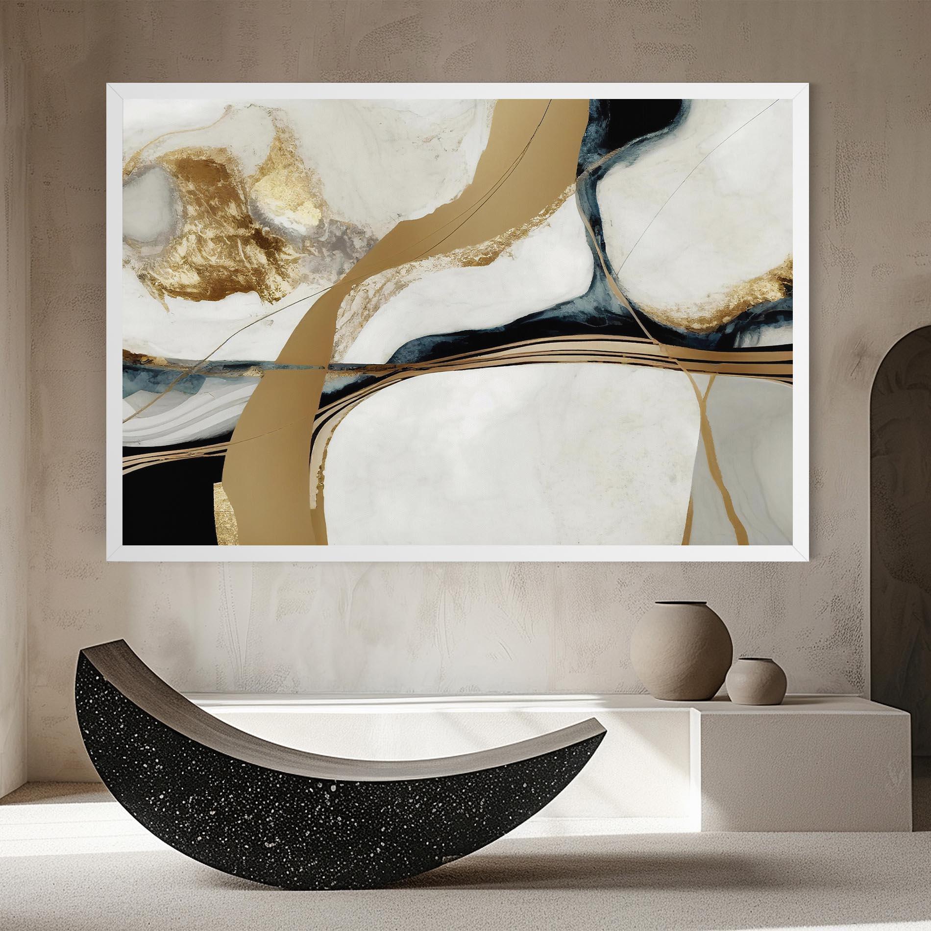 Tablou Canvas Golden Blue Marble mockup 8