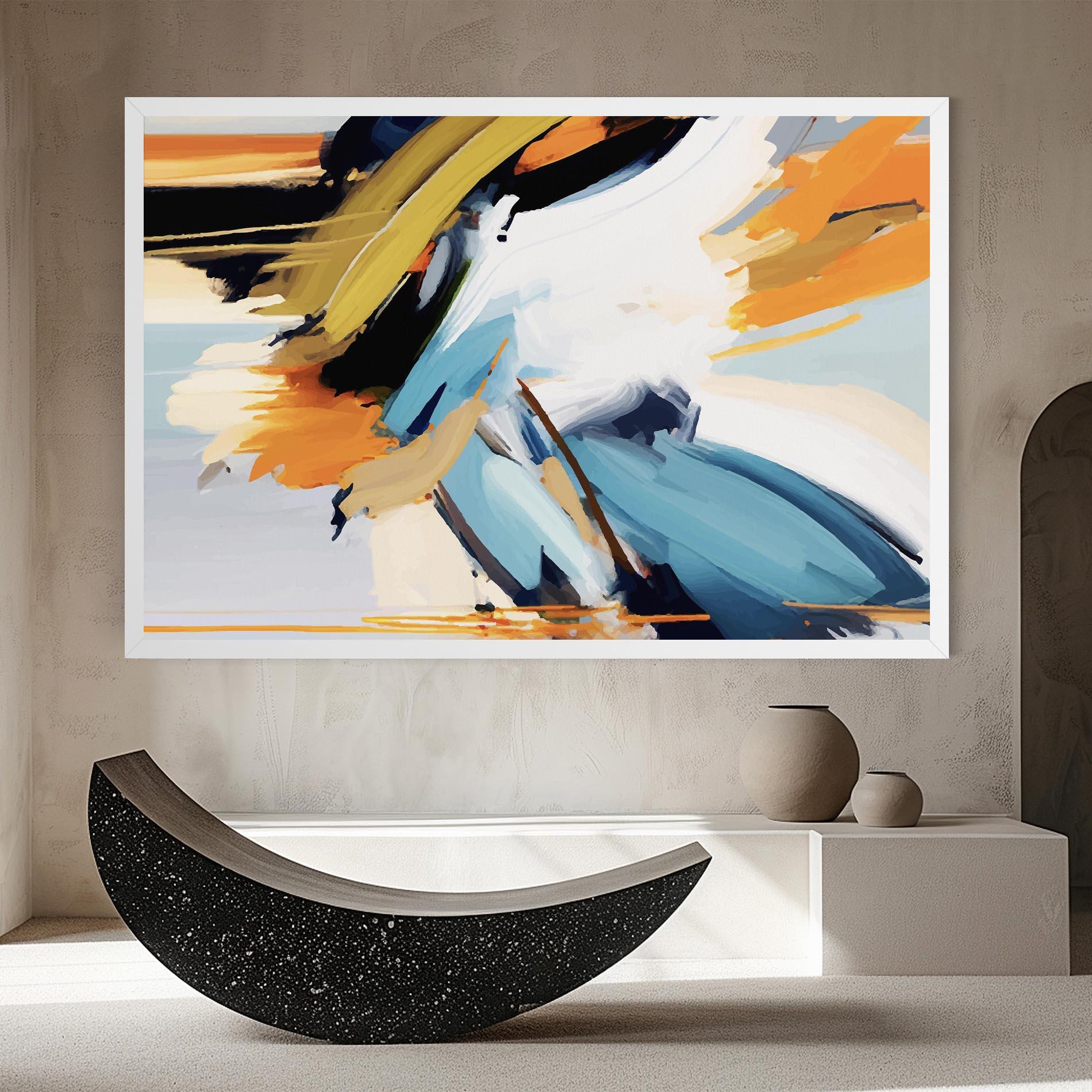 Tablou Canvas Orange Blue Art mockup 8