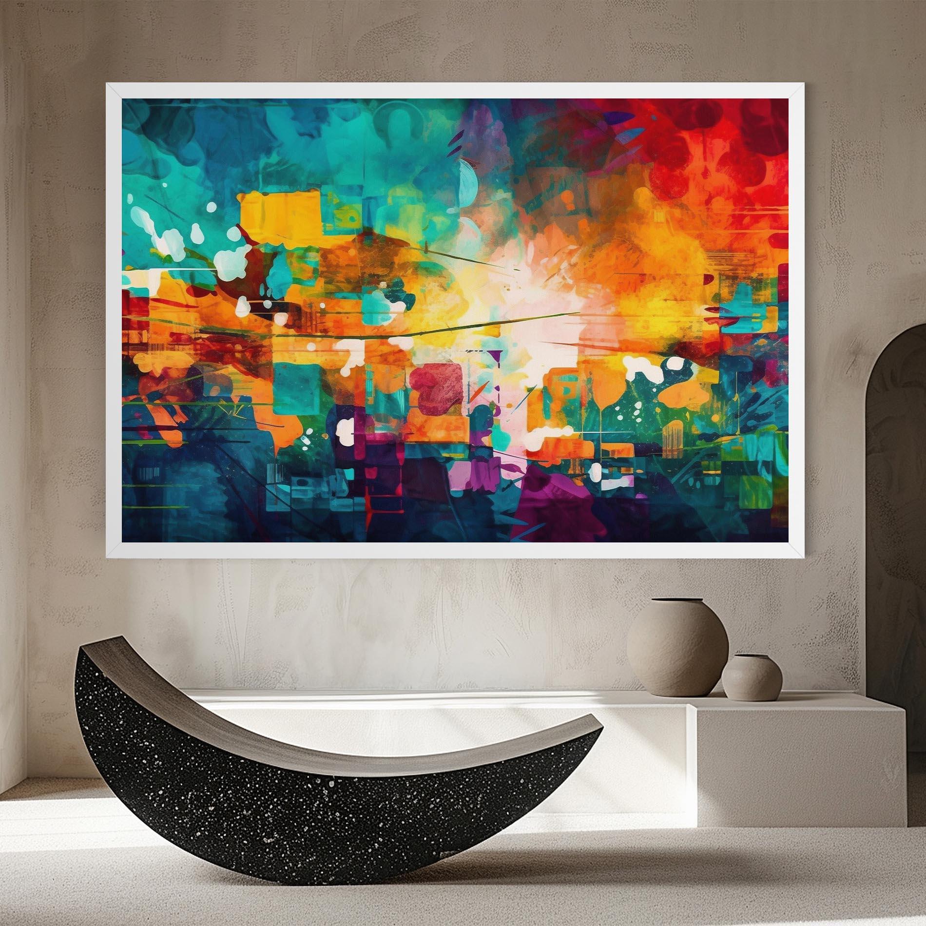 Tablou Canvas Vibrant Colors On Blue Background mockup 8