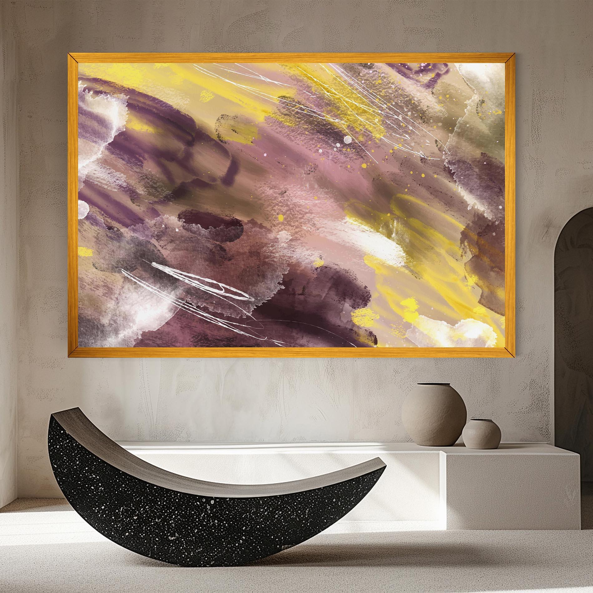 Tablou Canvas Abstract Purple Yellow Art mockup 8