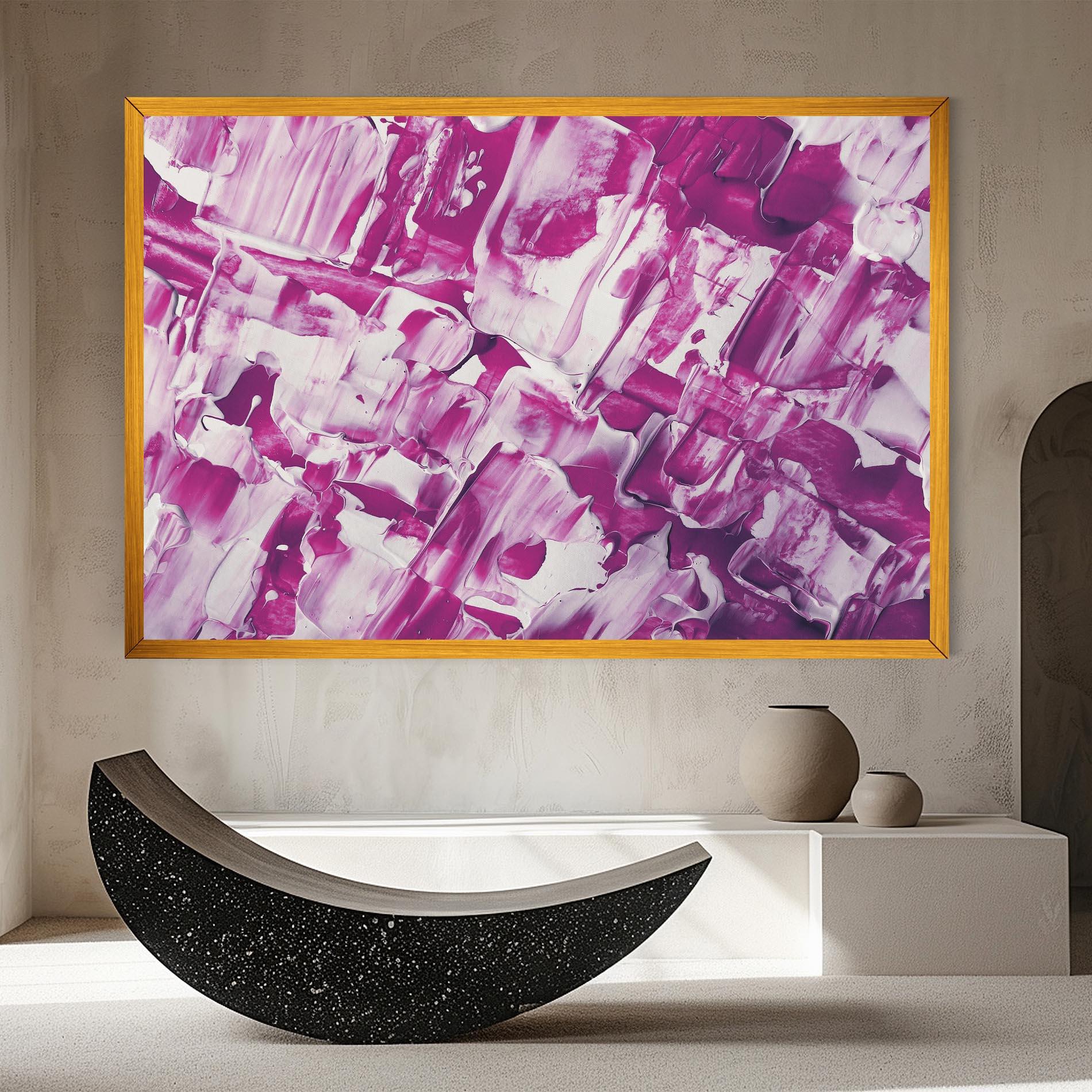 Tablou Canvas Abstract White And Pink mockup 8