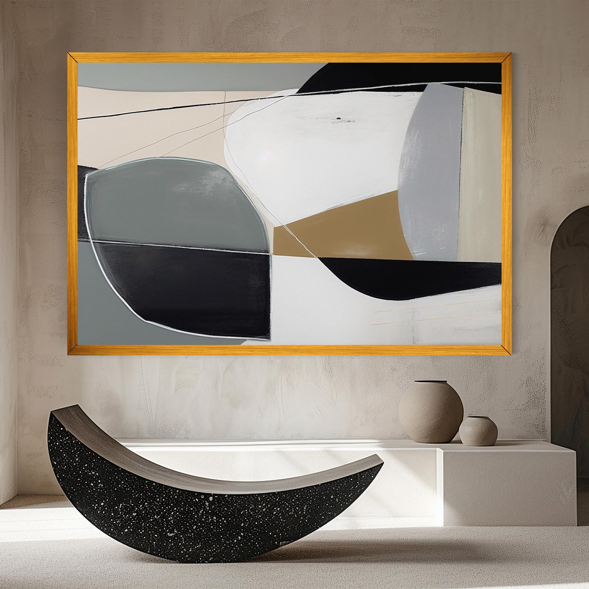 Tablou Canvas Black Grey Shape mockup 8