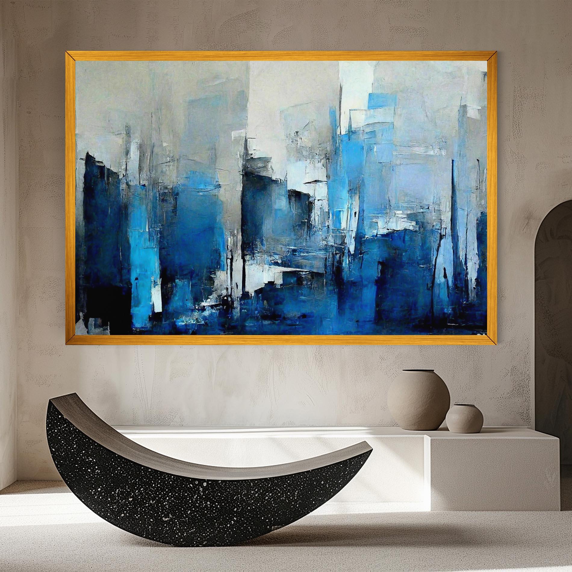 Tablou Canvas Blue Gray Color mockup 8