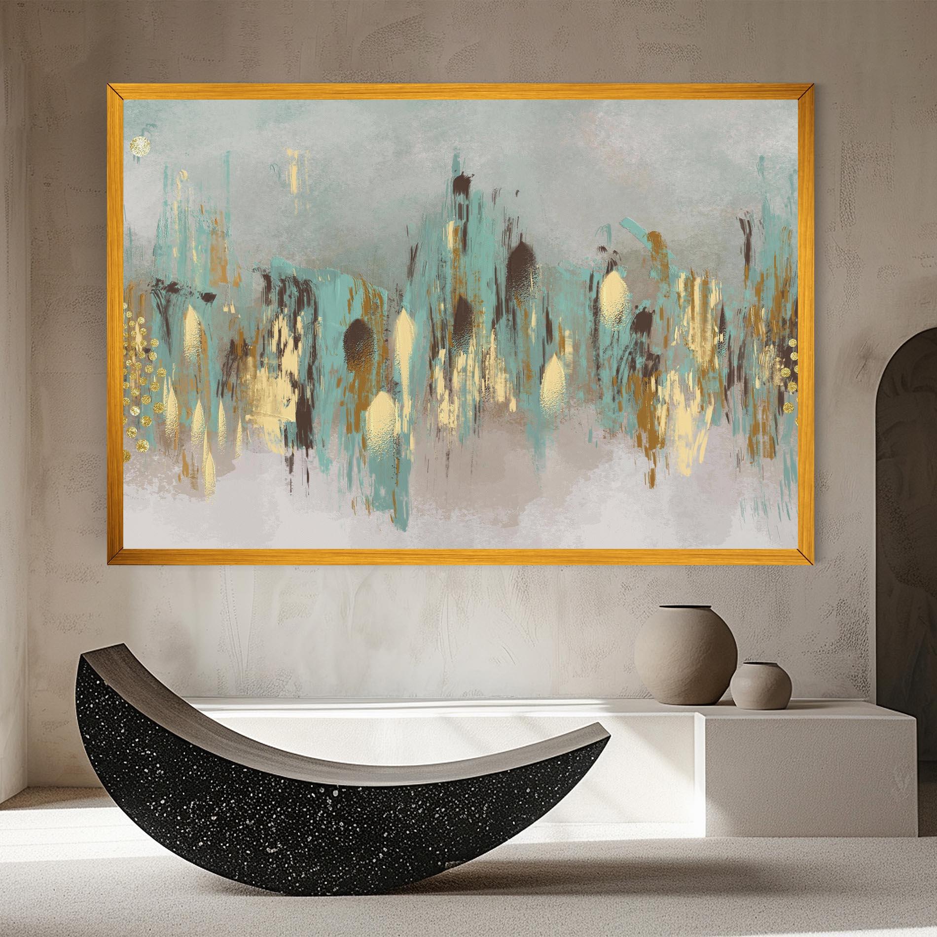 Tablou Canvas Gold Spiral Points mockup 8