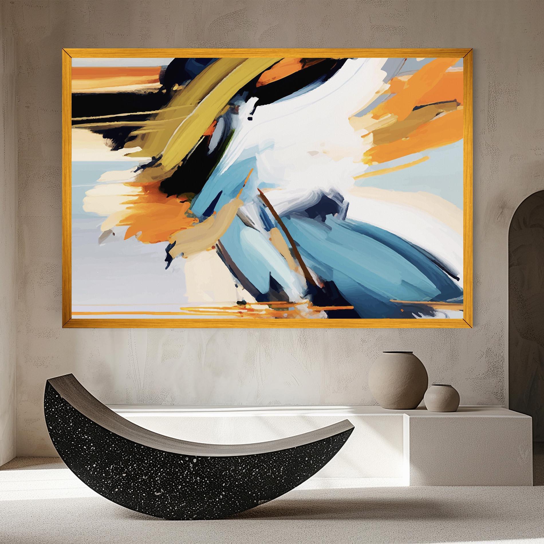 Tablou Canvas Orange Blue Art mockup 8