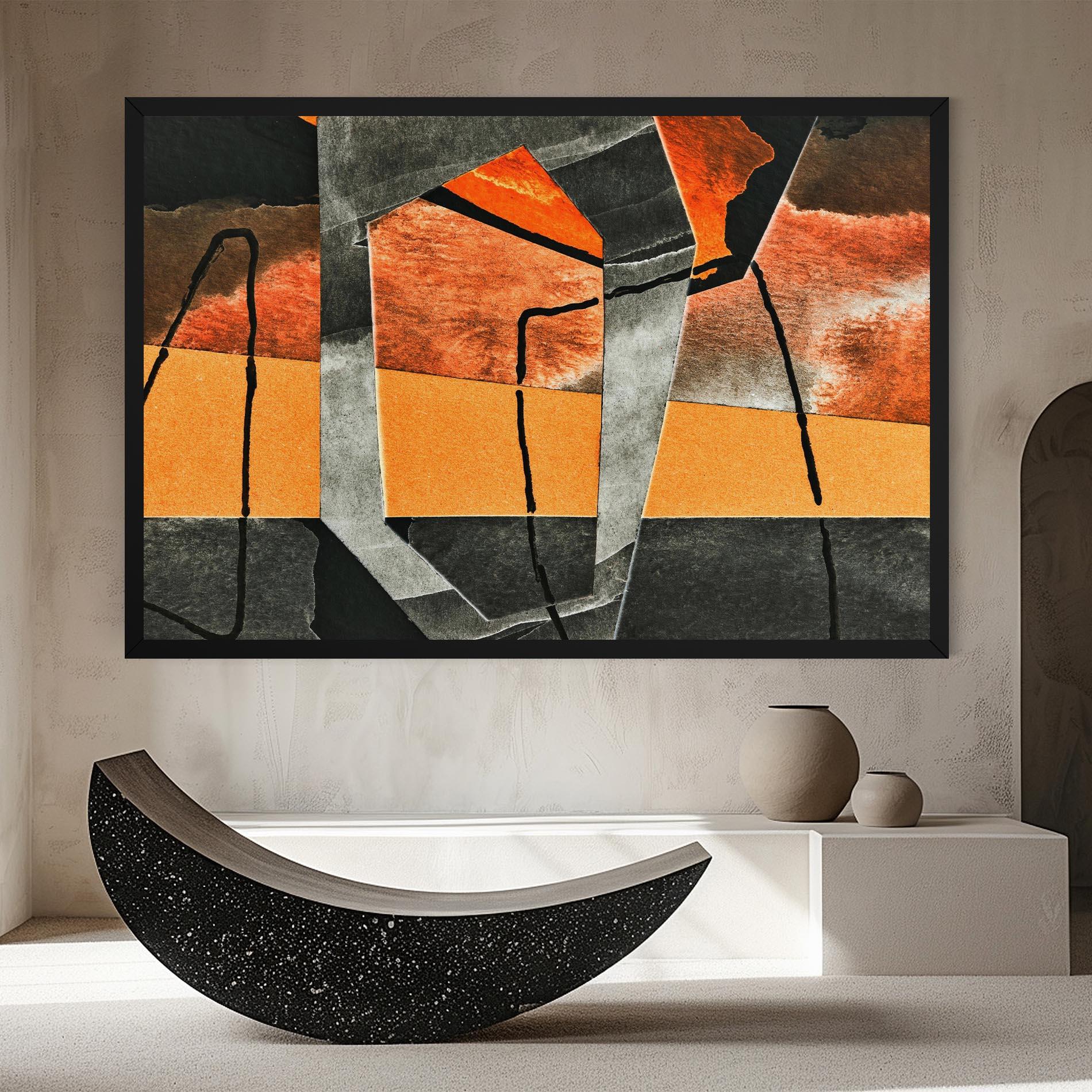 Tablou Canvas Abstract Grey Orange mockup 8