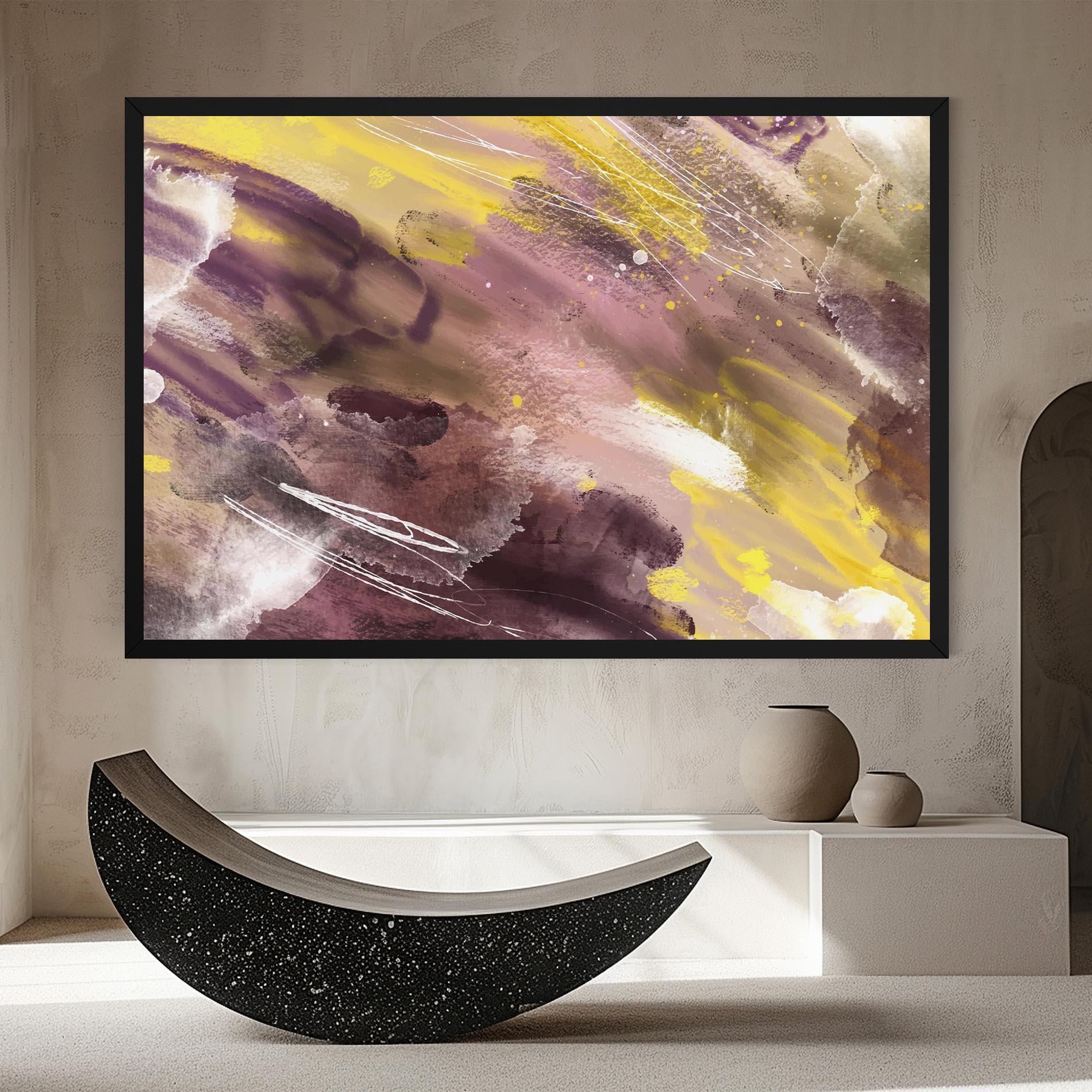 Tablou Canvas Abstract Purple Yellow Art mockup 8