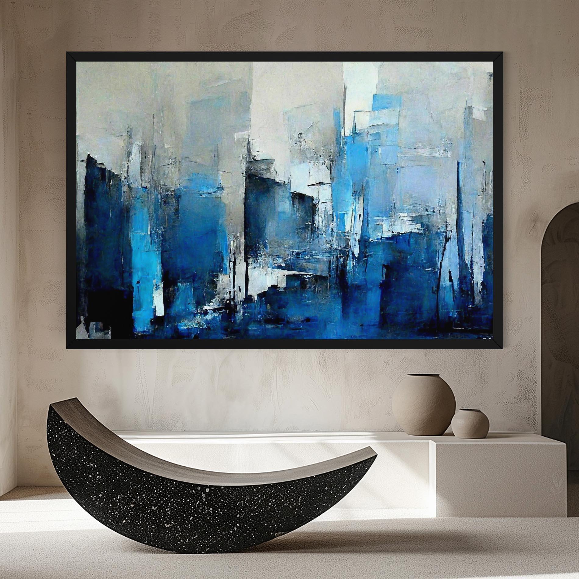 Tablou Canvas Blue Gray Color mockup 8