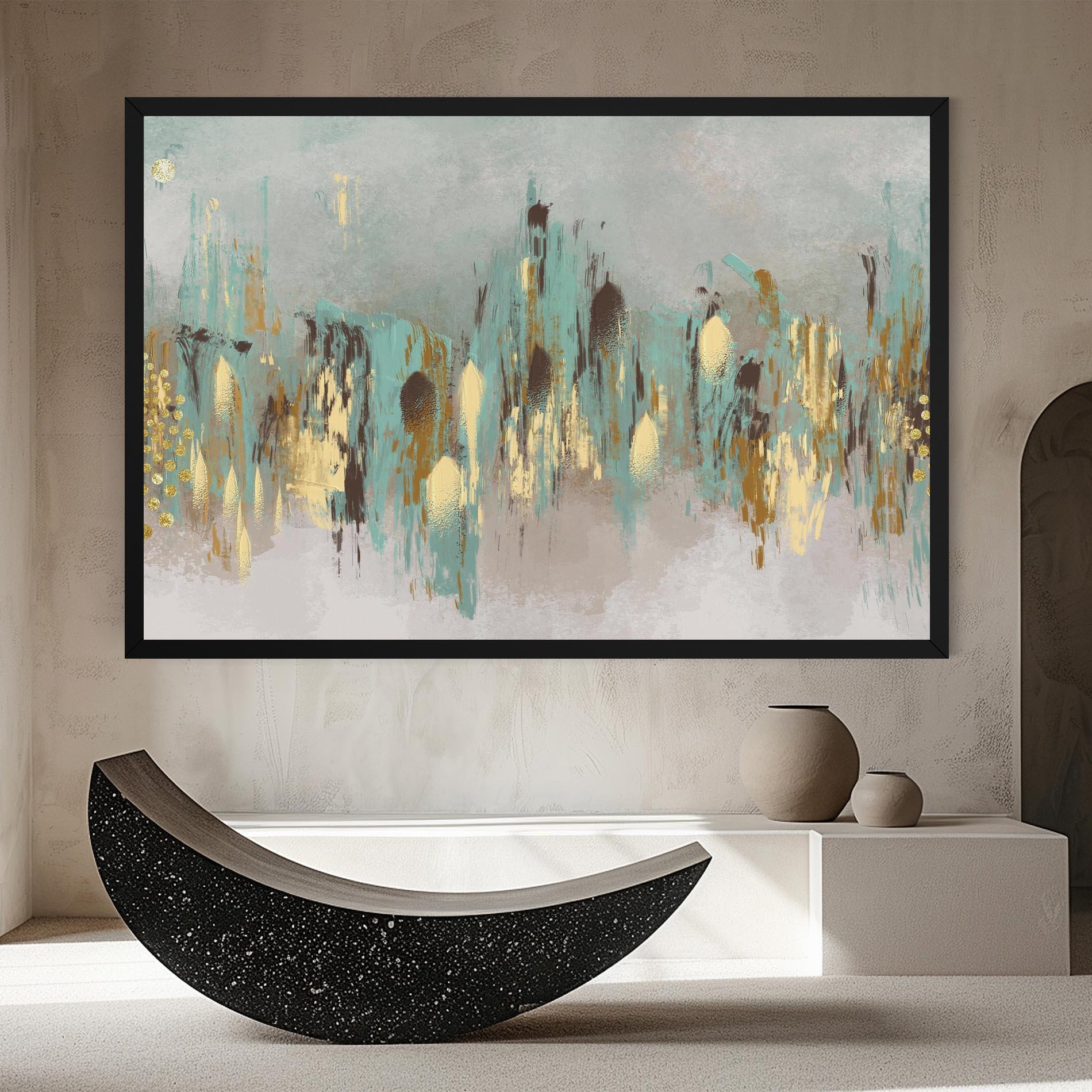 Tablou Canvas Gold Spiral Points mockup 8