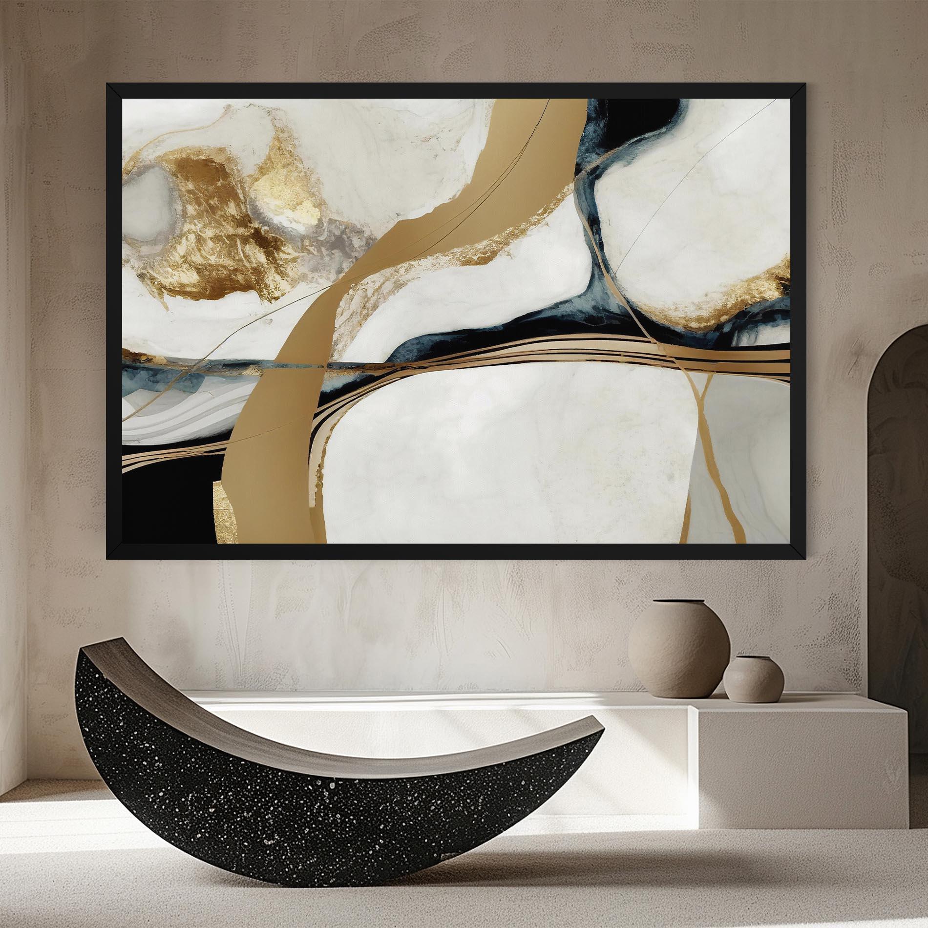 Tablou Canvas Golden Blue Marble mockup 8