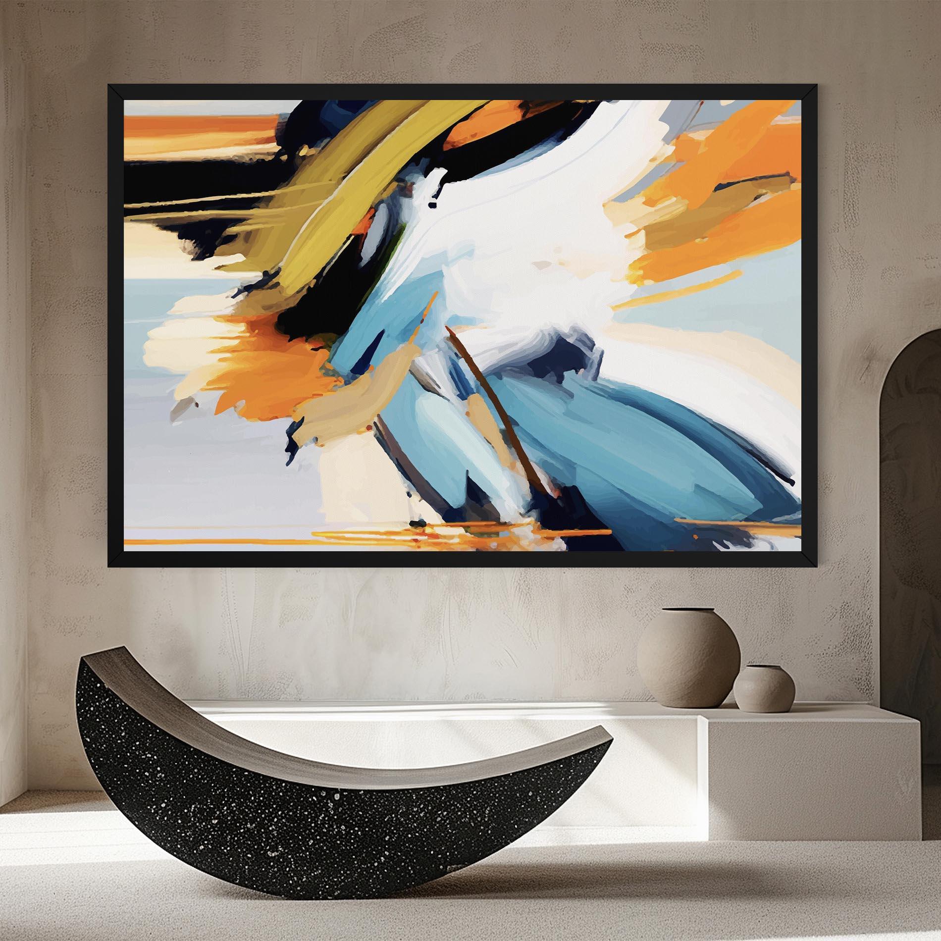 Tablou Canvas Orange Blue Art mockup 8