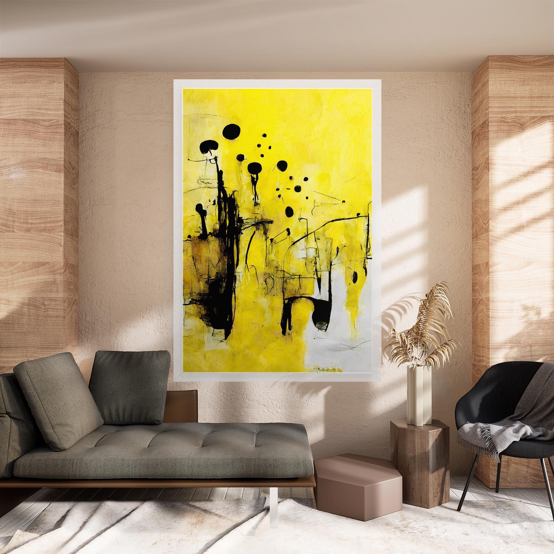 Tablou Canvas Abstract Black Yellow mockup 8