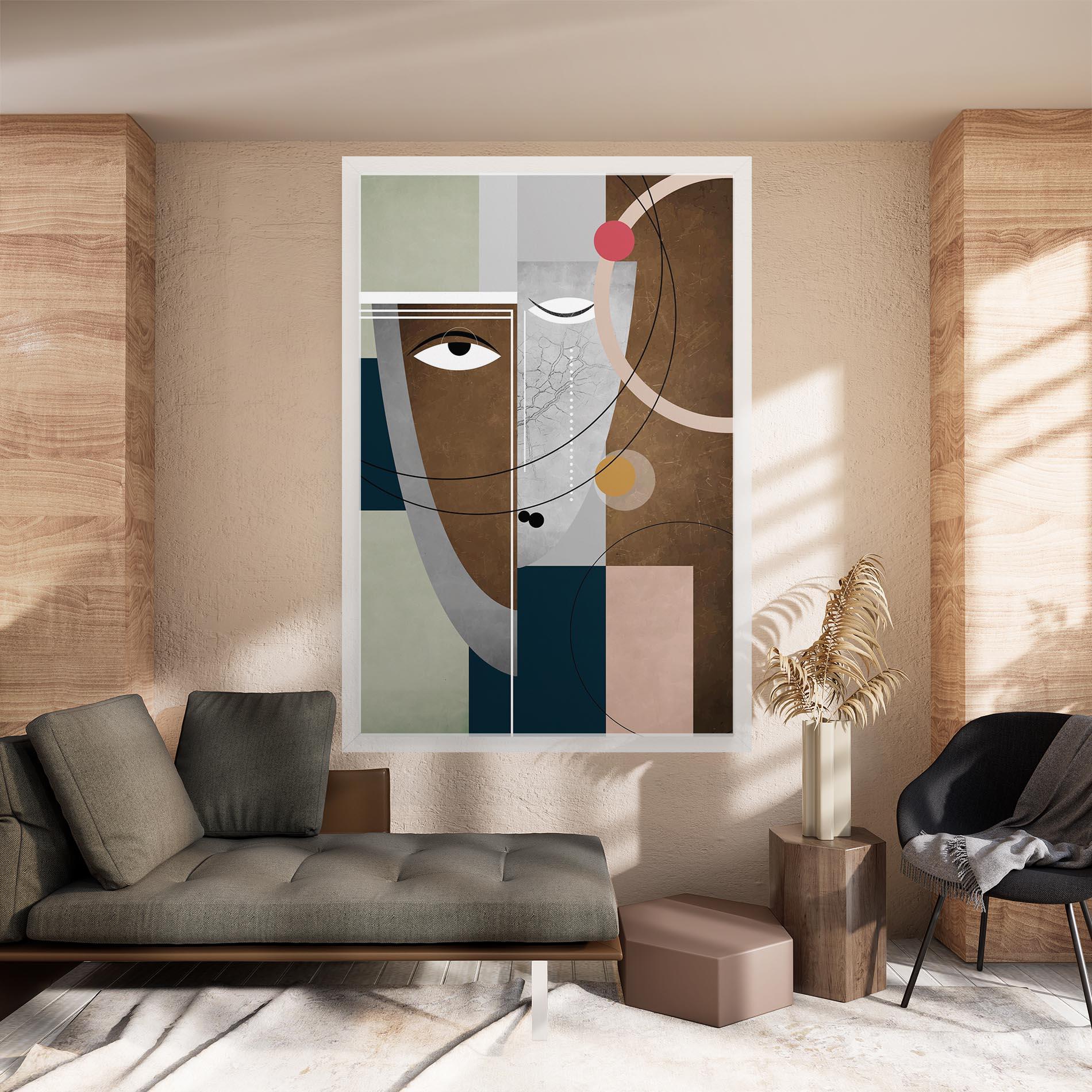 Tablou Canvas Abstract Brown Face mockup 8