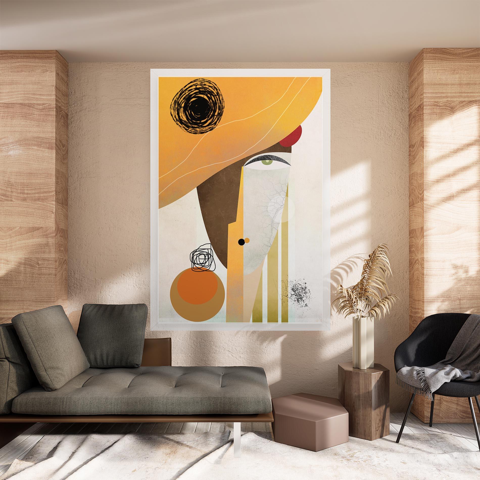 Tablou Canvas Abstract Orange Face mockup 8