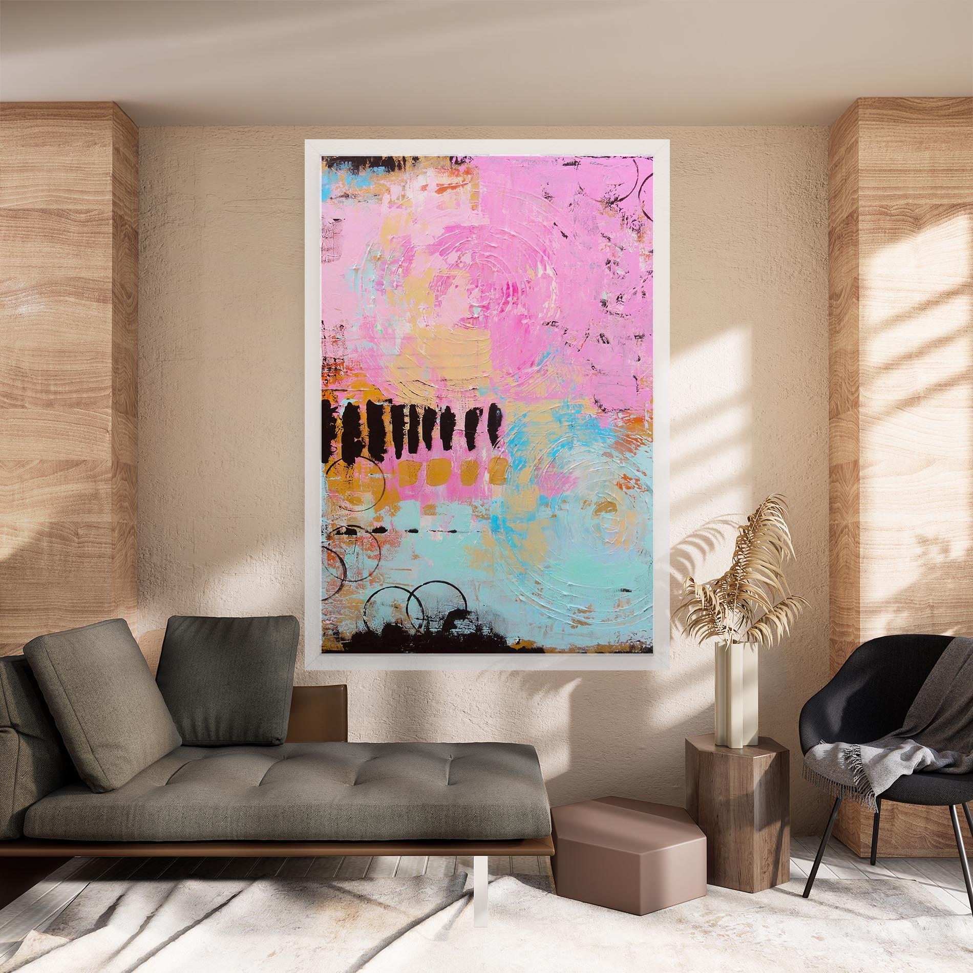 Tablou Canvas Abstract Pink Circle mockup 8