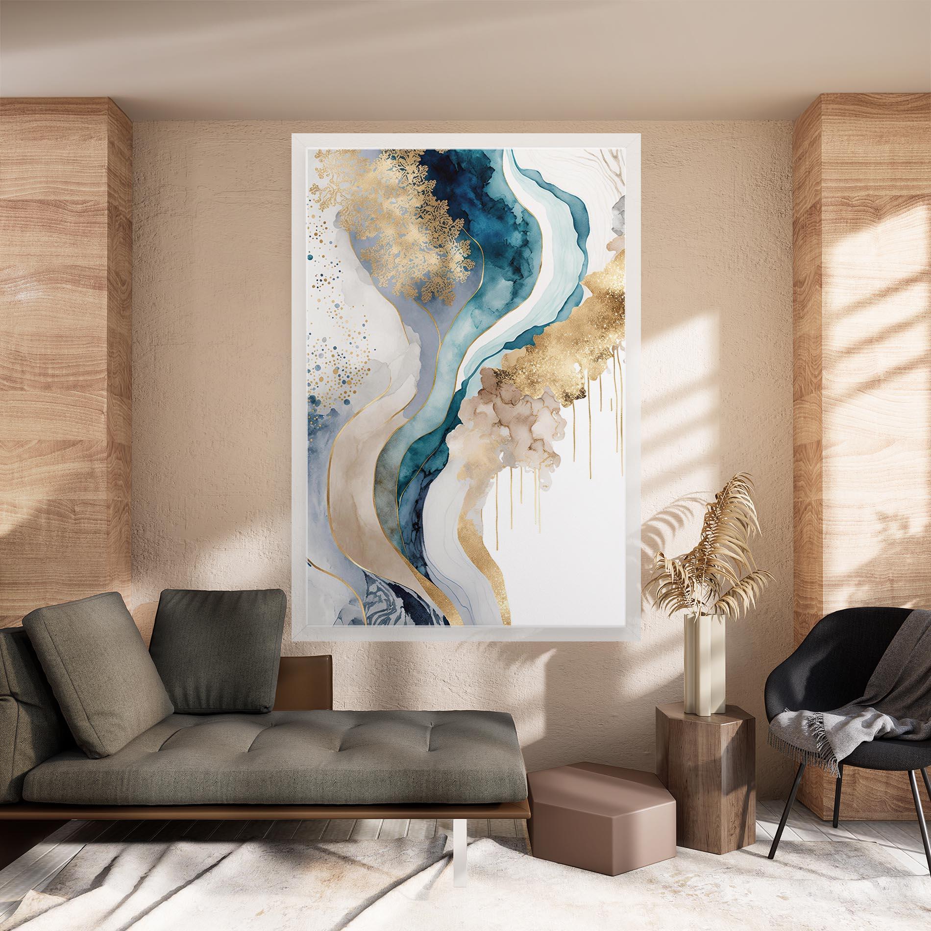 Tablou Canvas Light Blue Waves mockup 8