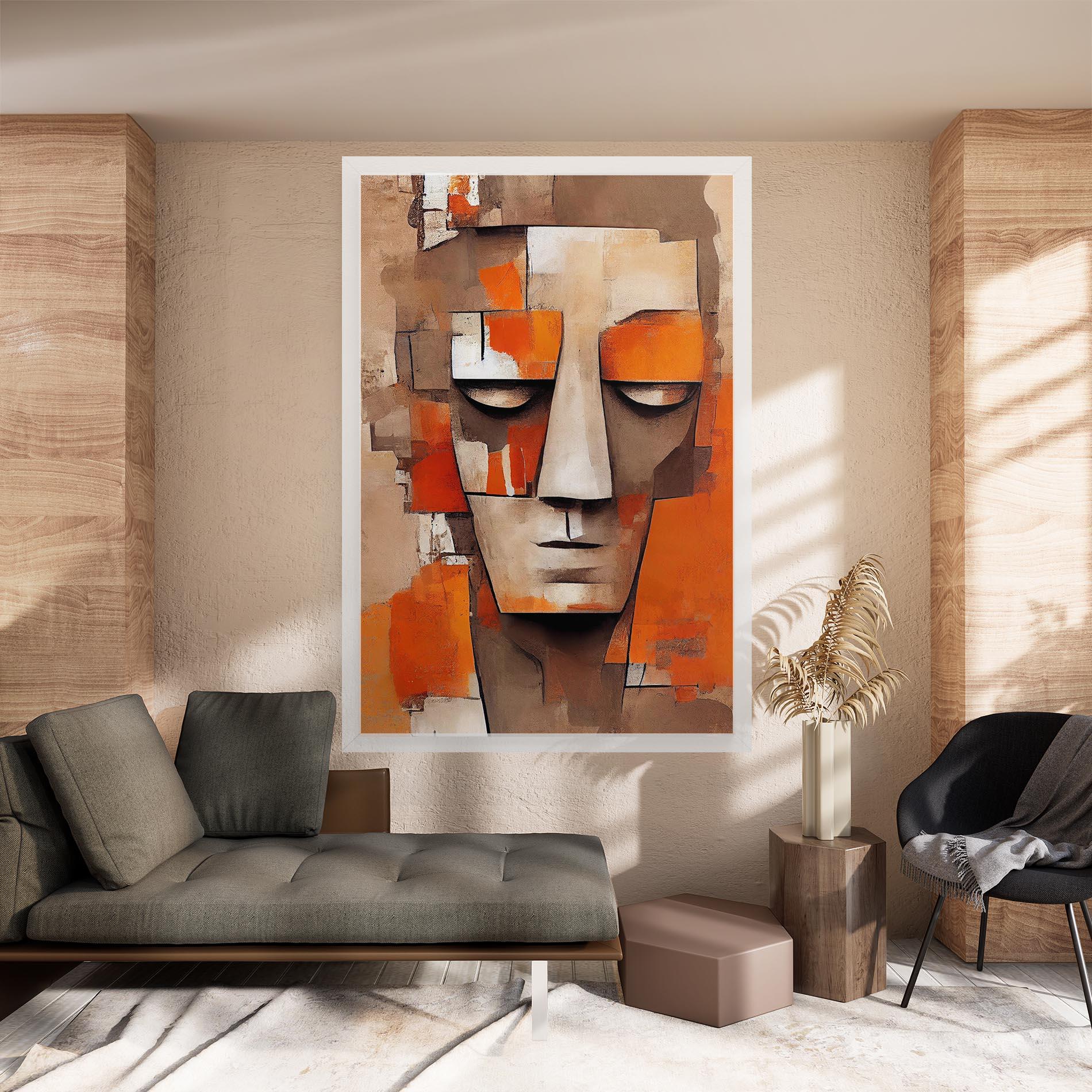 Tablou Canvas Orange Male Face mockup 8