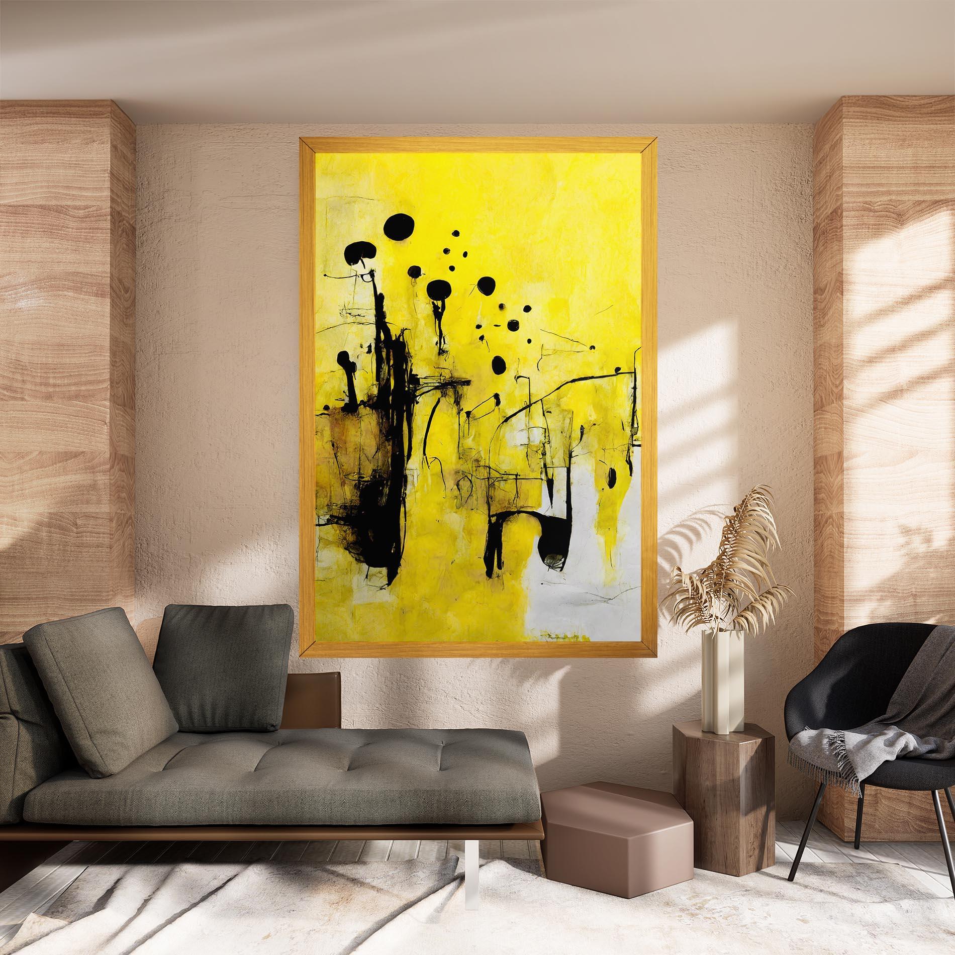 Tablou Canvas Abstract Black Yellow mockup 8