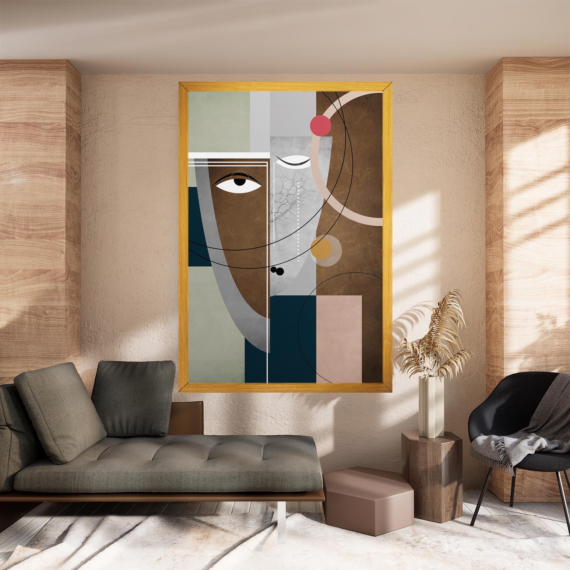 Tablou Canvas Abstract Brown Face mockup 8