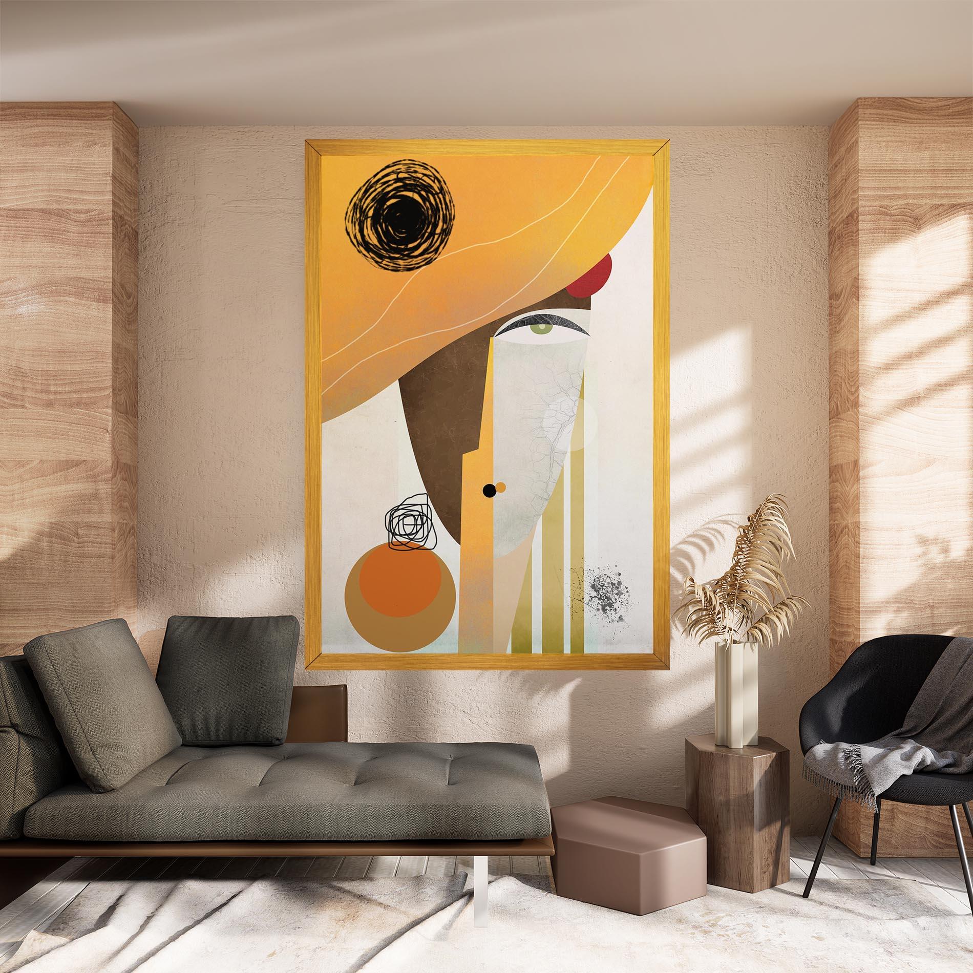 Tablou Canvas Abstract Orange Face mockup 8