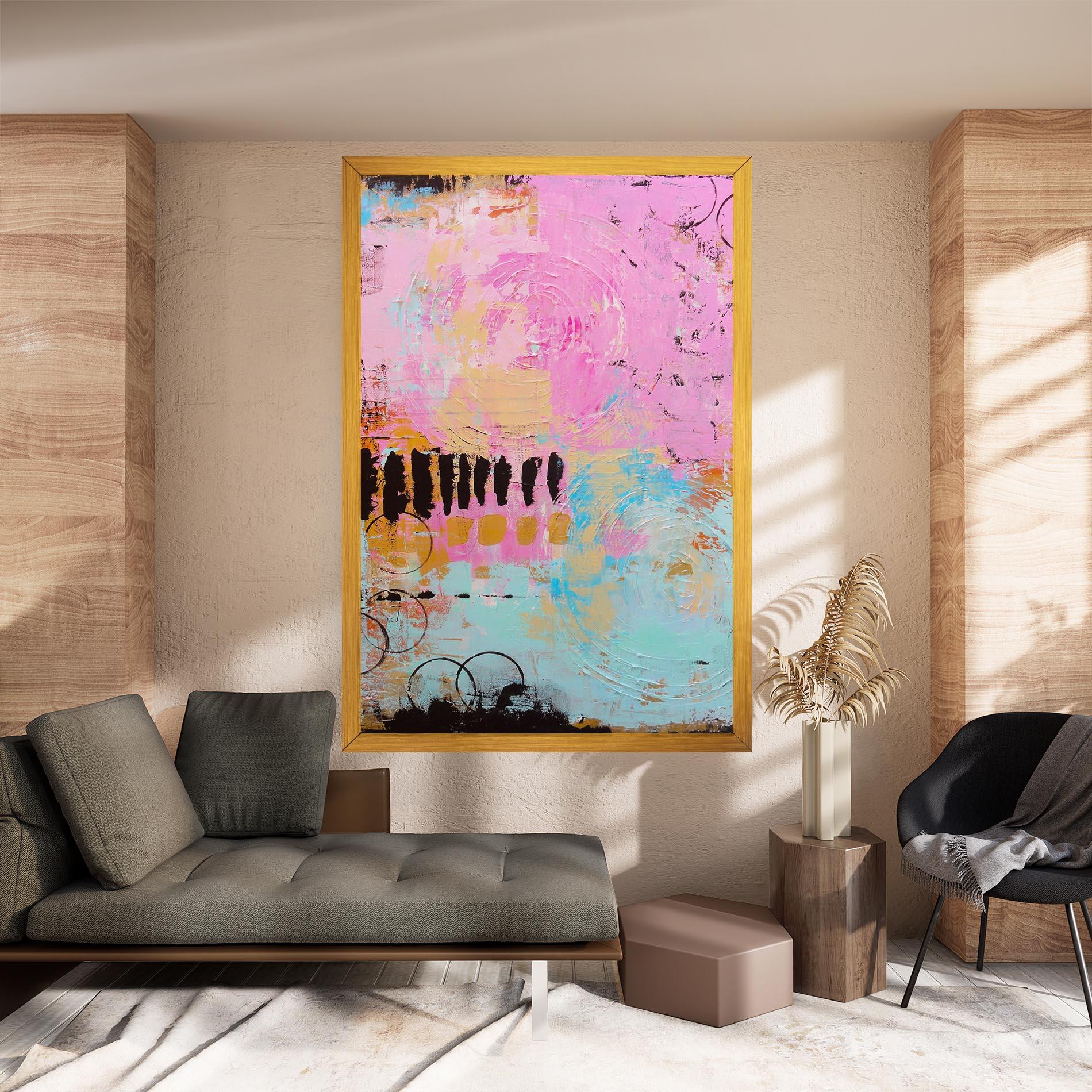 Tablou Canvas Abstract Pink Circle mockup 8