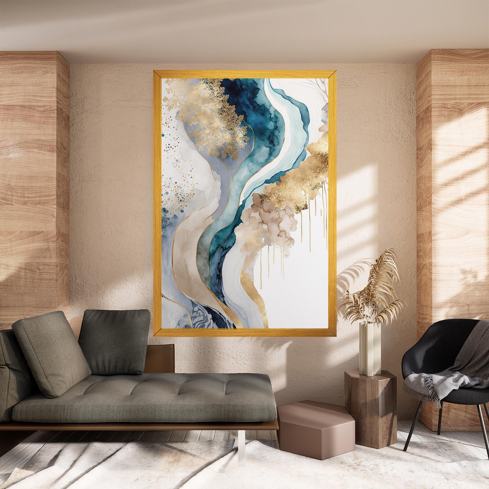 Tablou Canvas Light Blue Waves mockup 8