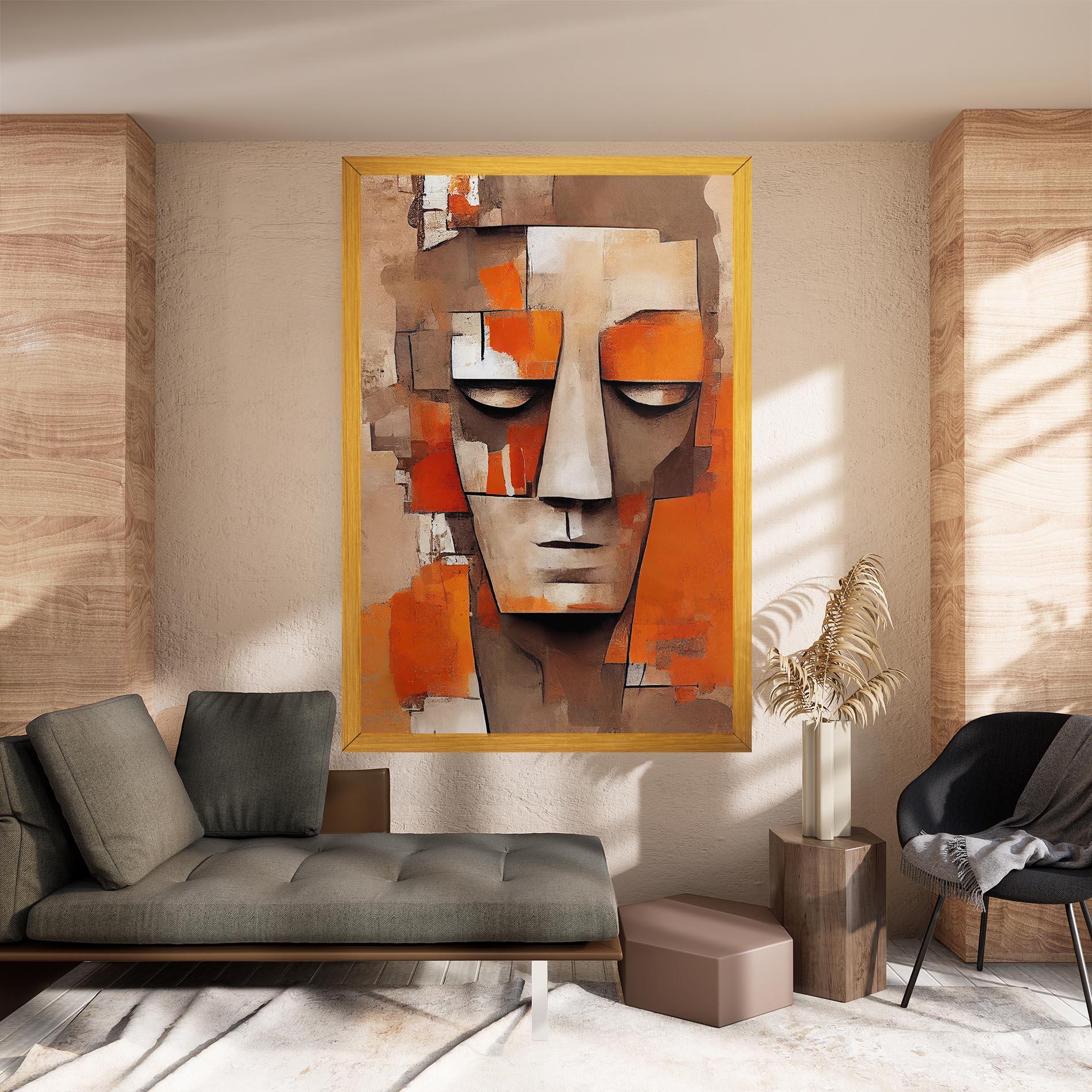 Tablou Canvas Orange Male Face mockup 8