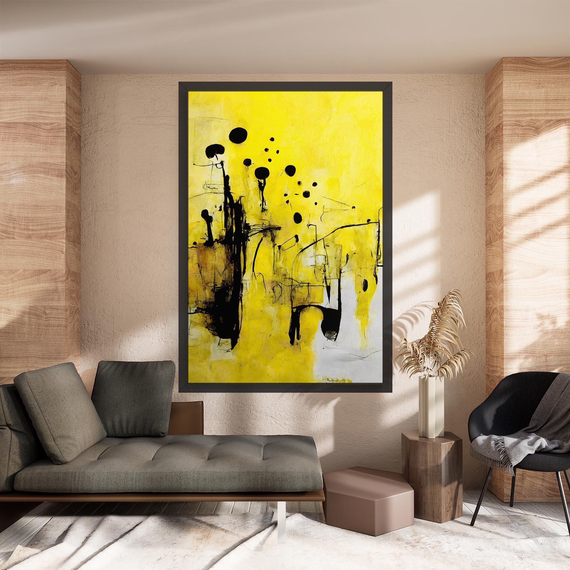 Tablou Canvas Abstract Black Yellow mockup 8