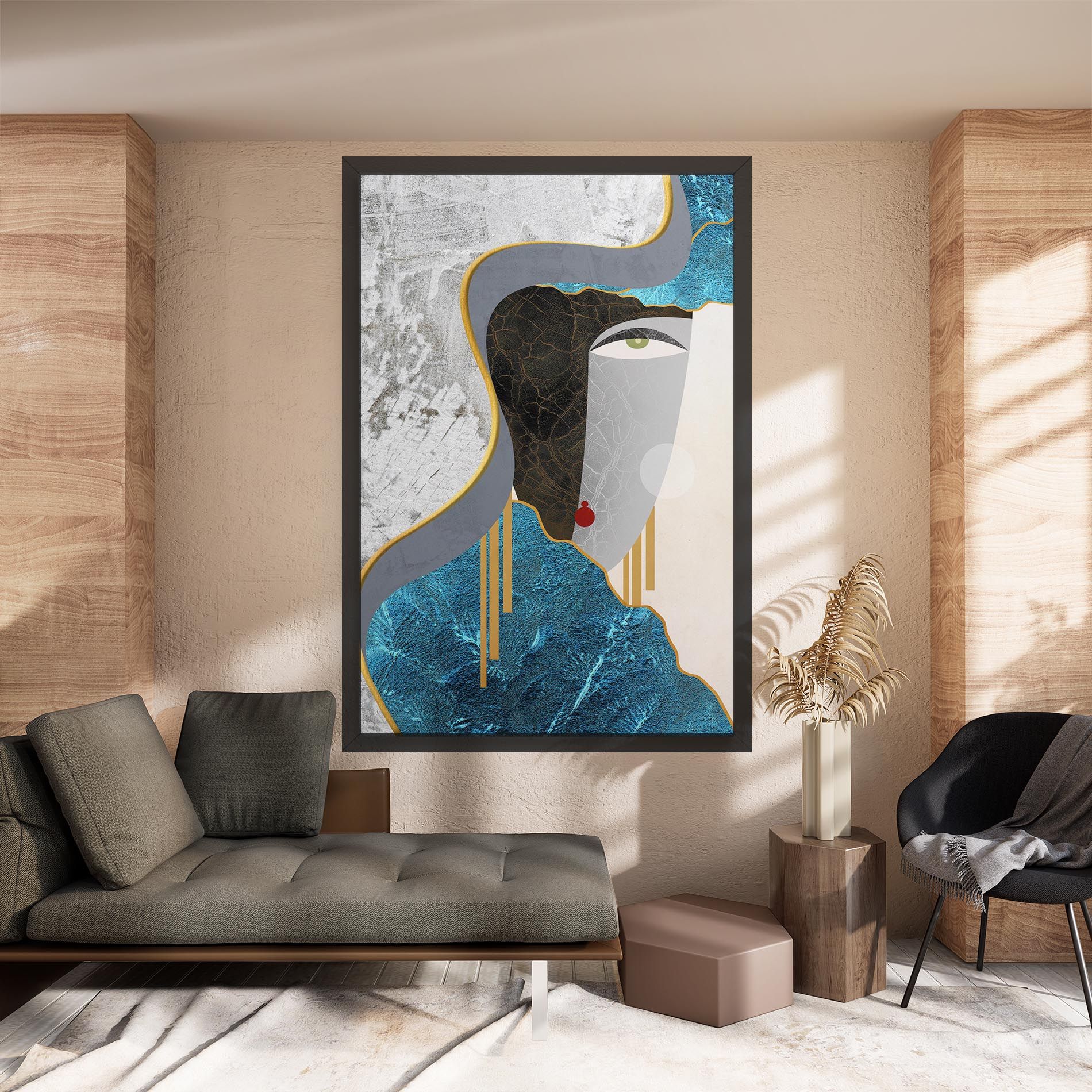 Abstract Blue Face mockup 8