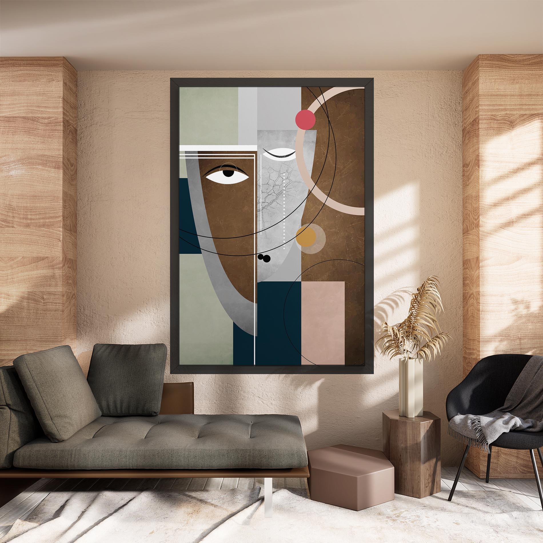 Tablou Canvas Abstract Brown Face mockup 8