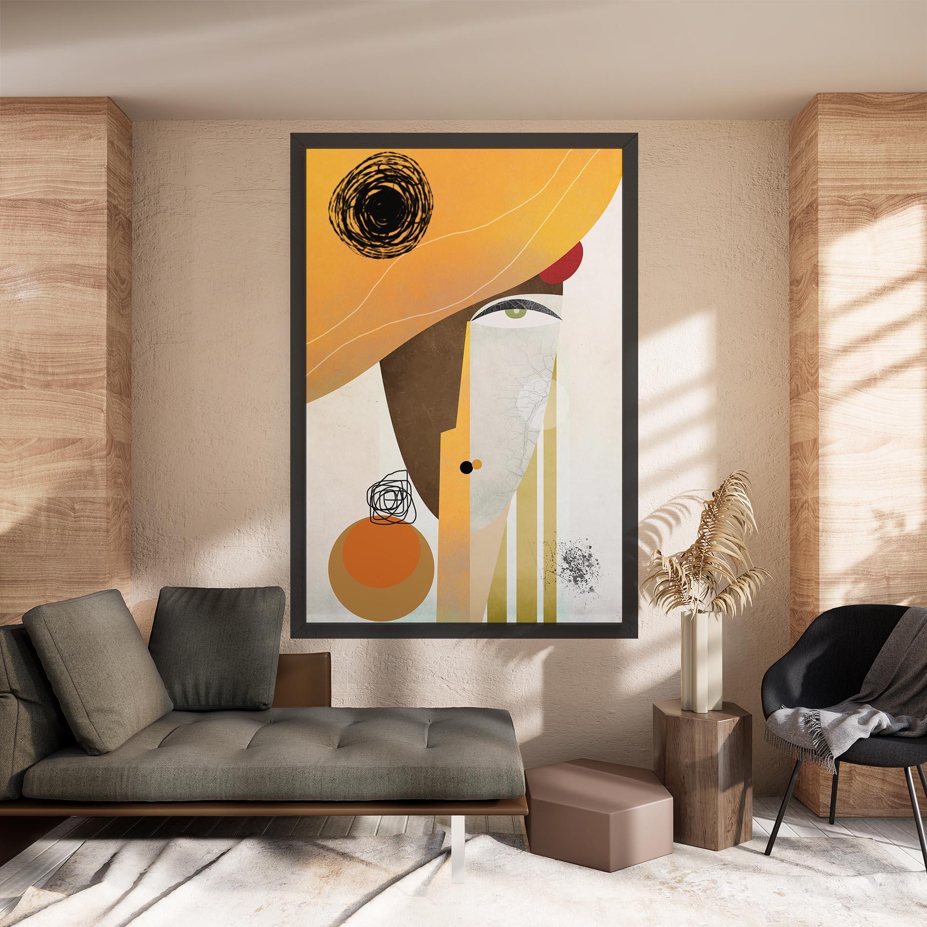 Tablou Canvas Abstract Orange Face mockup 8