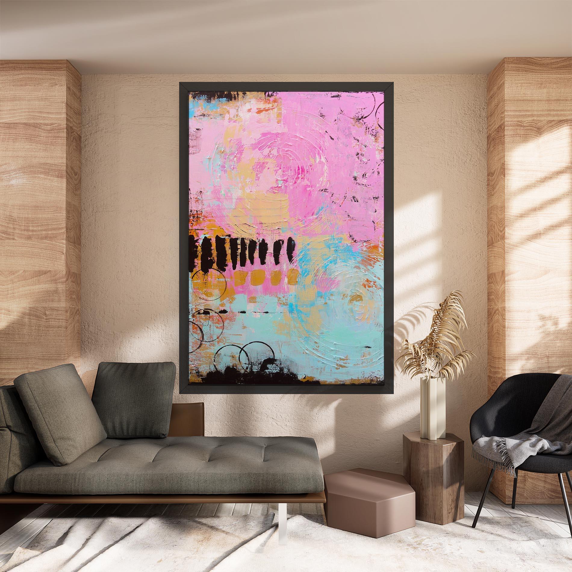 Tablou Canvas Abstract Pink Circle mockup 8