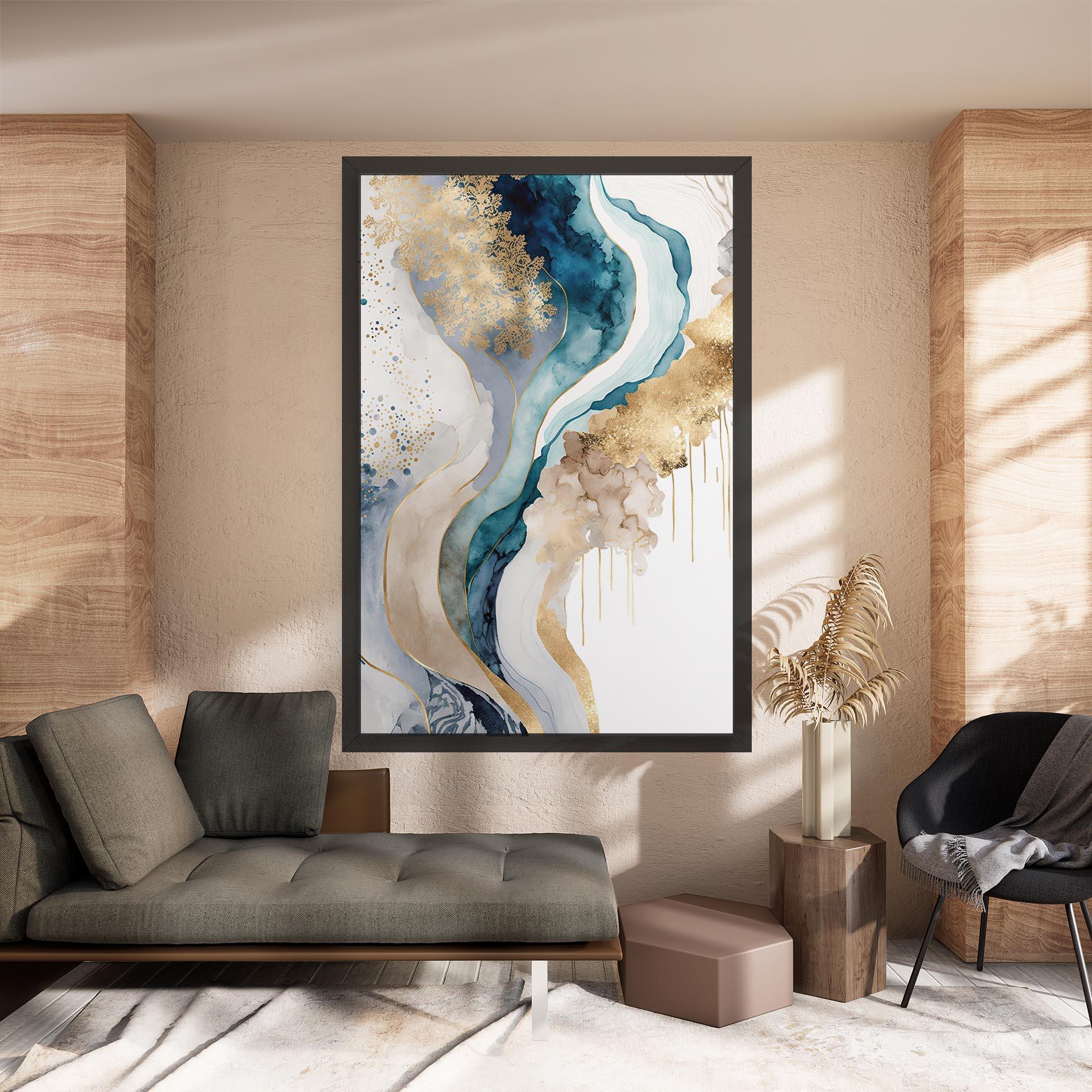 Tablou Canvas Light Blue Waves mockup 8