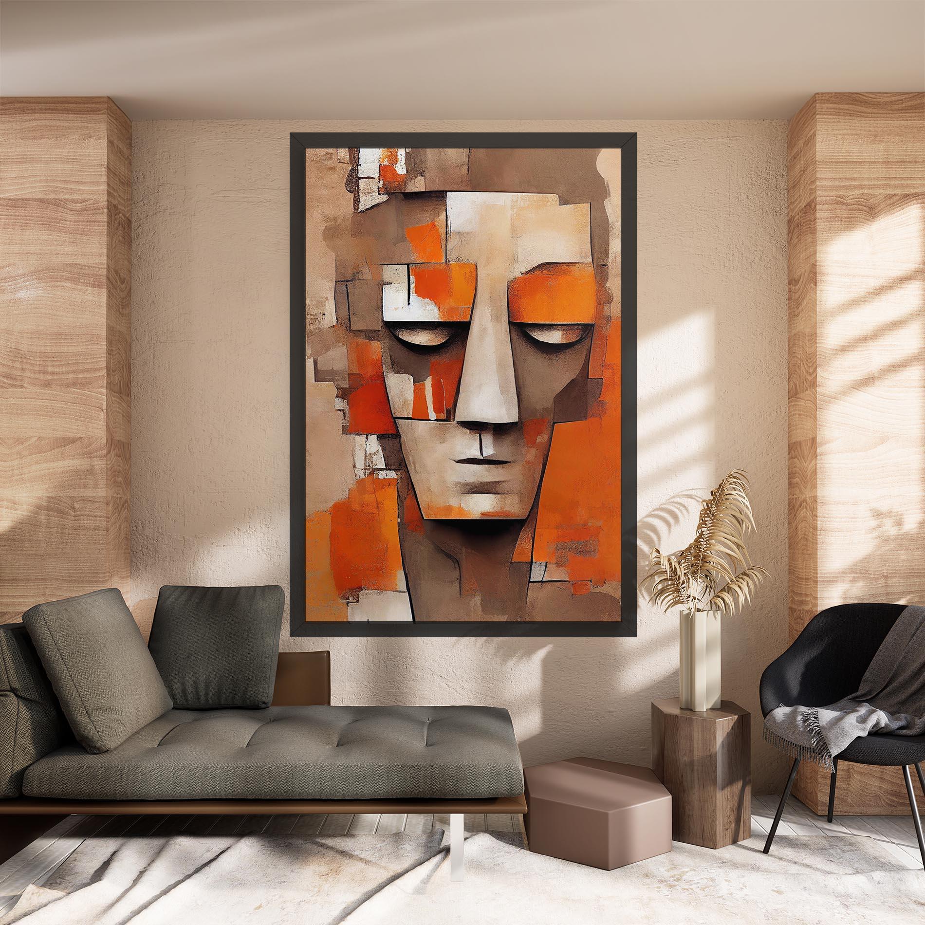 Tablou Canvas Orange Male Face mockup 8