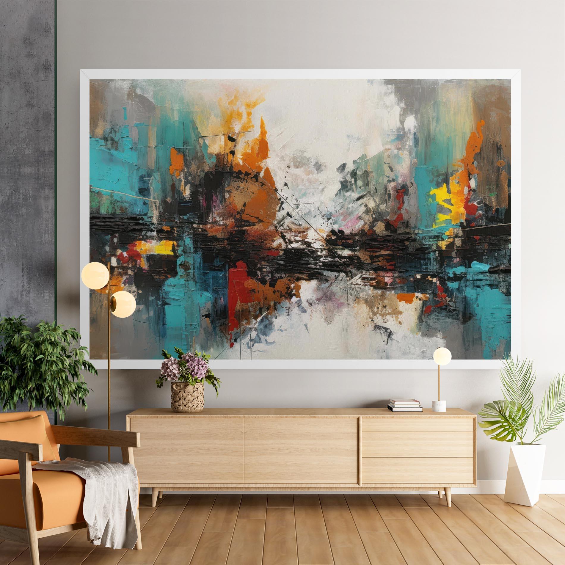 Tablou Canvas Abstract City Painting mockup 9