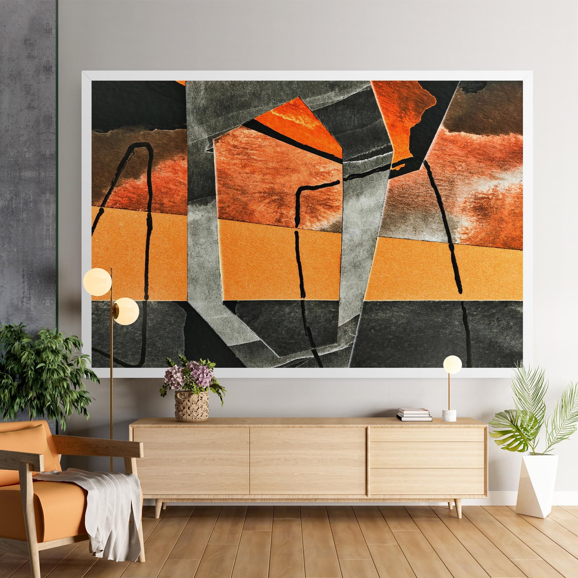 Abstract Grey Orange mockup 9