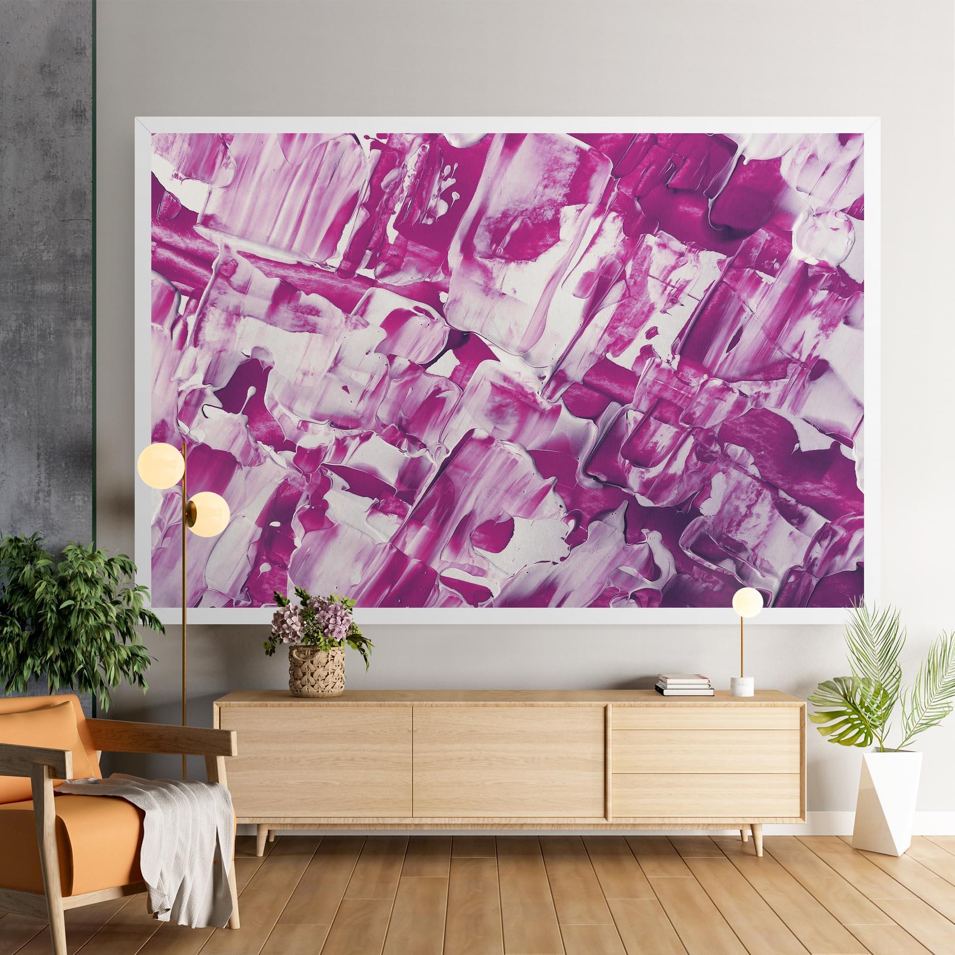 Tablou Canvas Abstract White And Pink mockup 9