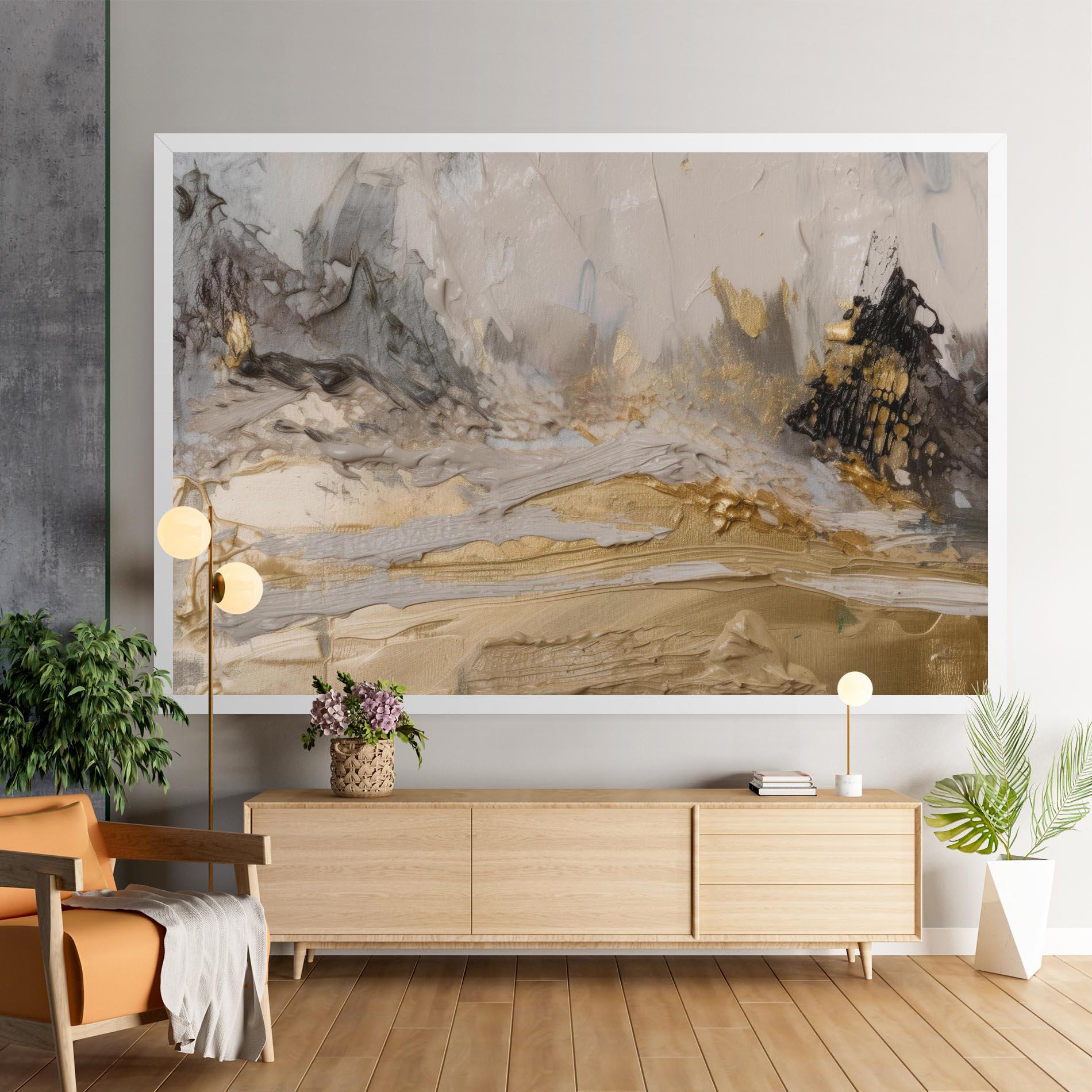 Tablou Canvas Abstract White Waves mockup 9